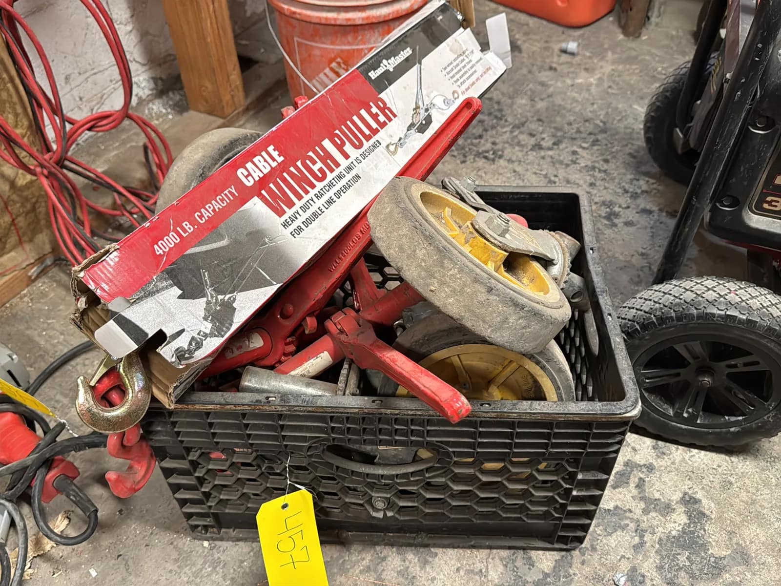 Crate And Contents: Chain Binders, Heavy Duty Large Casters, photo 1 of 6