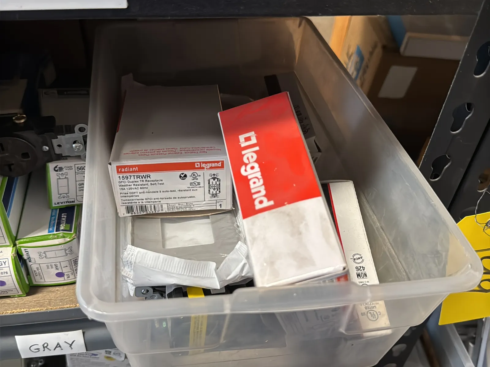 Contents Of (1) Shelf: Leviton Switches, Lutron Switches, Switch Plates And More, photo 7 of 12