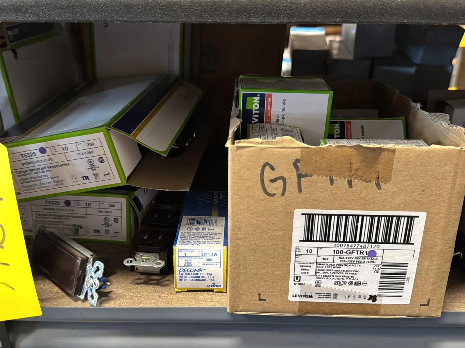 Contents Of (1) Shelf: Leviton Switches, Lutron Switches, Switch Plates And More, photo 2 of 12