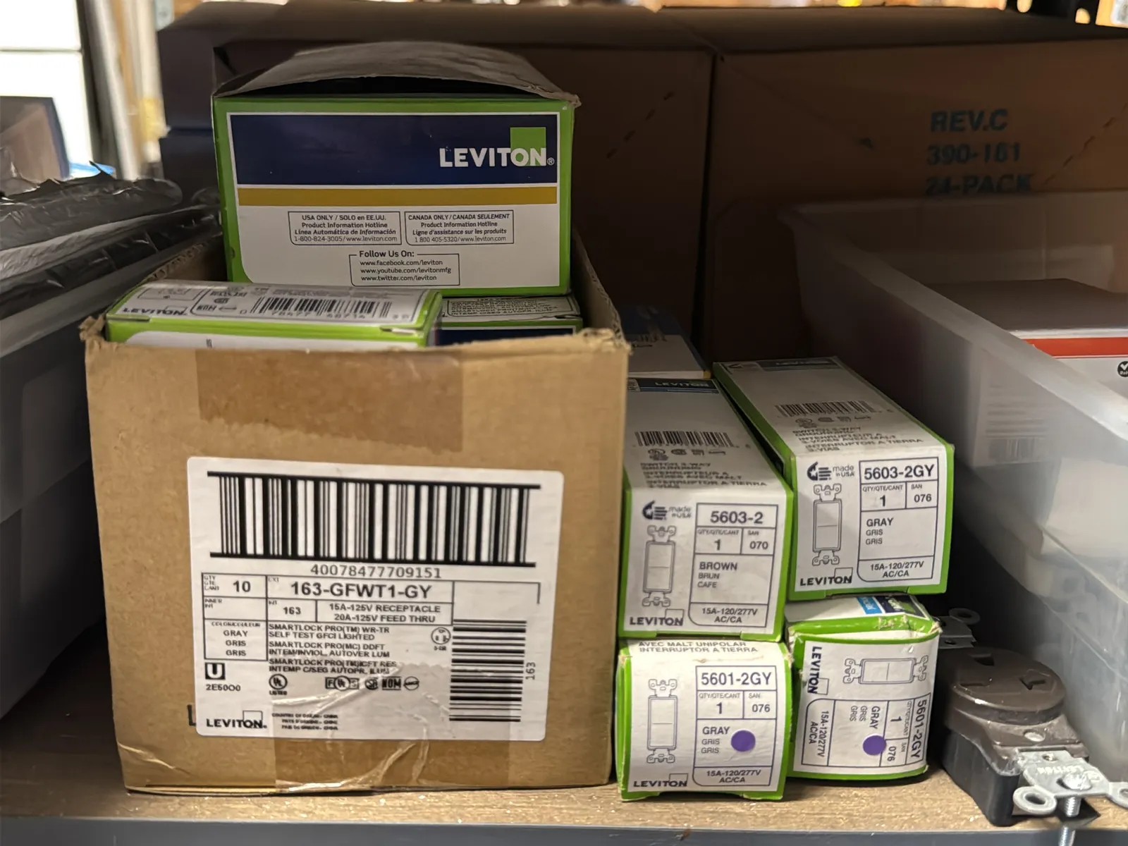 Contents Of (1) Shelf: Leviton Switches, Lutron Switches, Switch Plates And More, photo 6 of 12