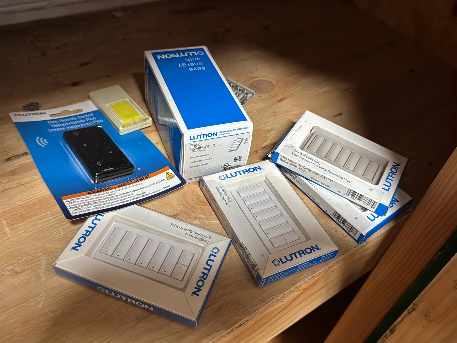 Contents Of (1) Shelf: Assorted Lutron Accessories, Power Modules, Switches, Wireless And More, photo 2 of 11