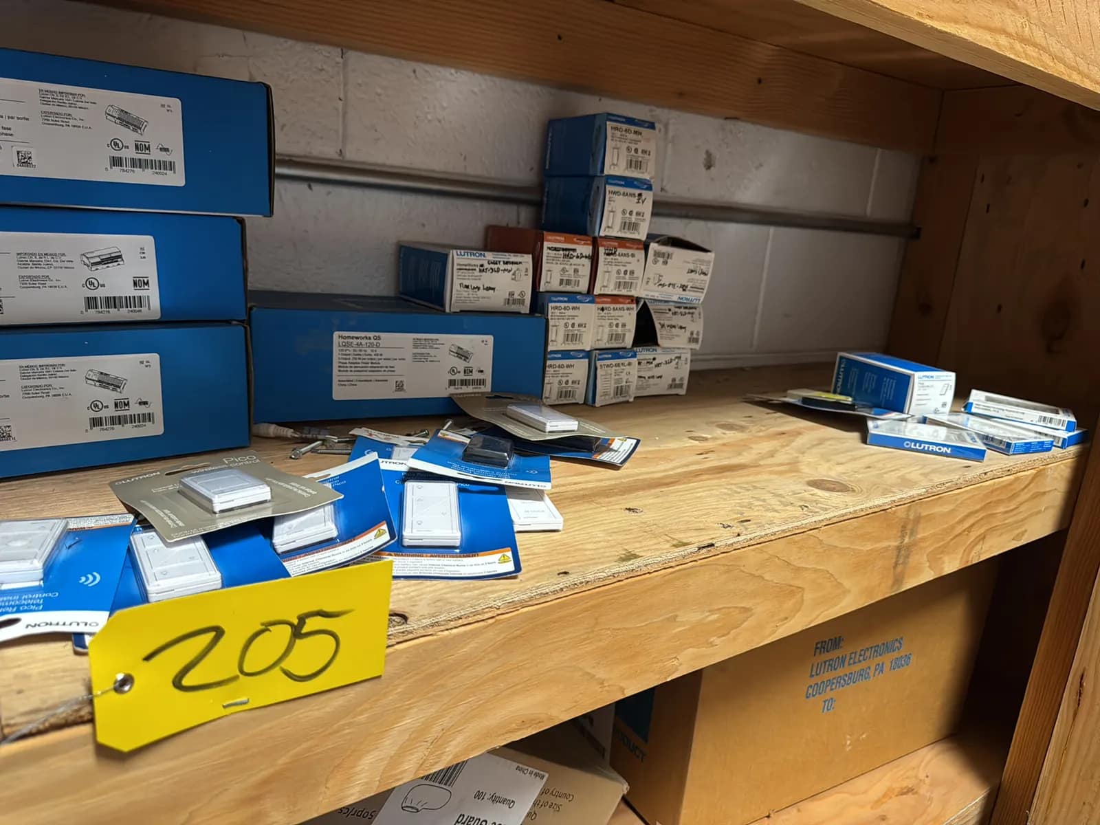 Contents Of (1) Shelf: Assorted Lutron Accessories, Power Modules, Switches, Wireless And More, photo 1 of 11