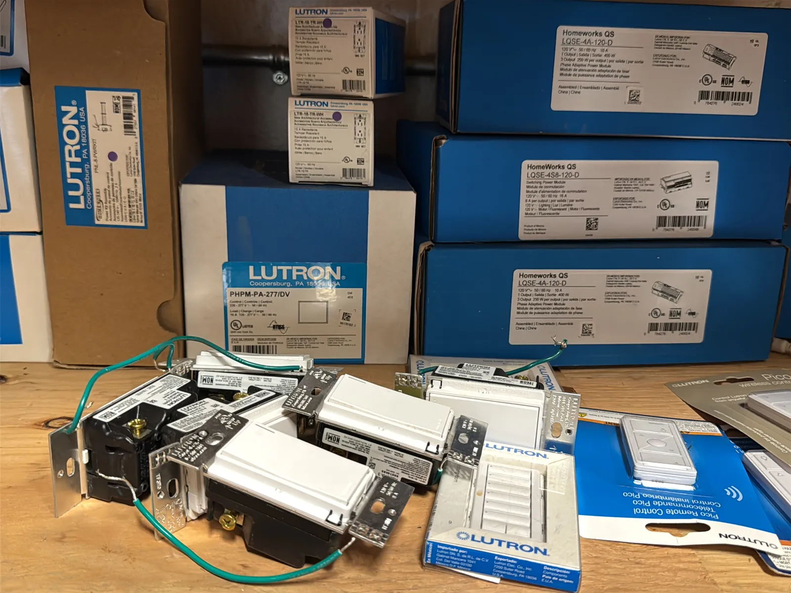 Contents Of (1) Shelf: Assorted Lutron Accessories, Power Modules, Switches, Wireless And More, photo 6 of 11