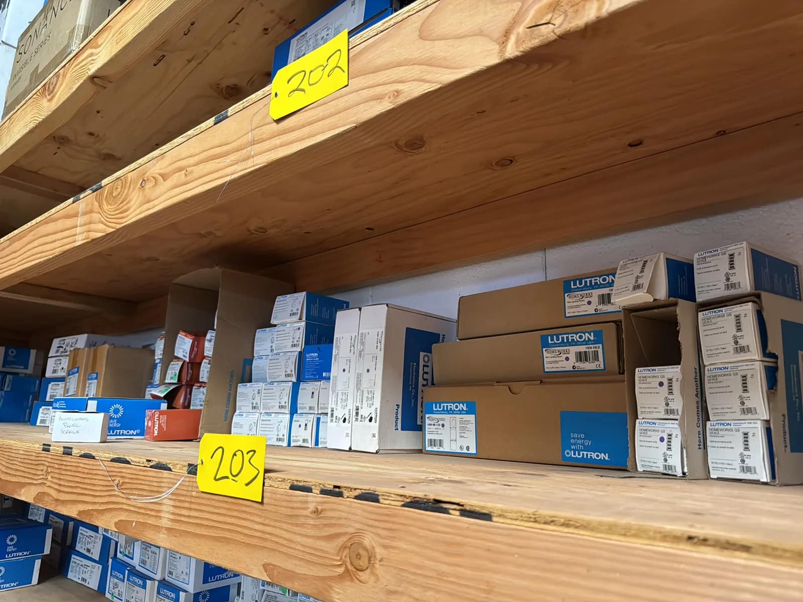 Contents Of (1) Shelf: Assorted Lutron Accessories, Landing Boards, Dimming Modules, Switches And More, photo 1 of 10