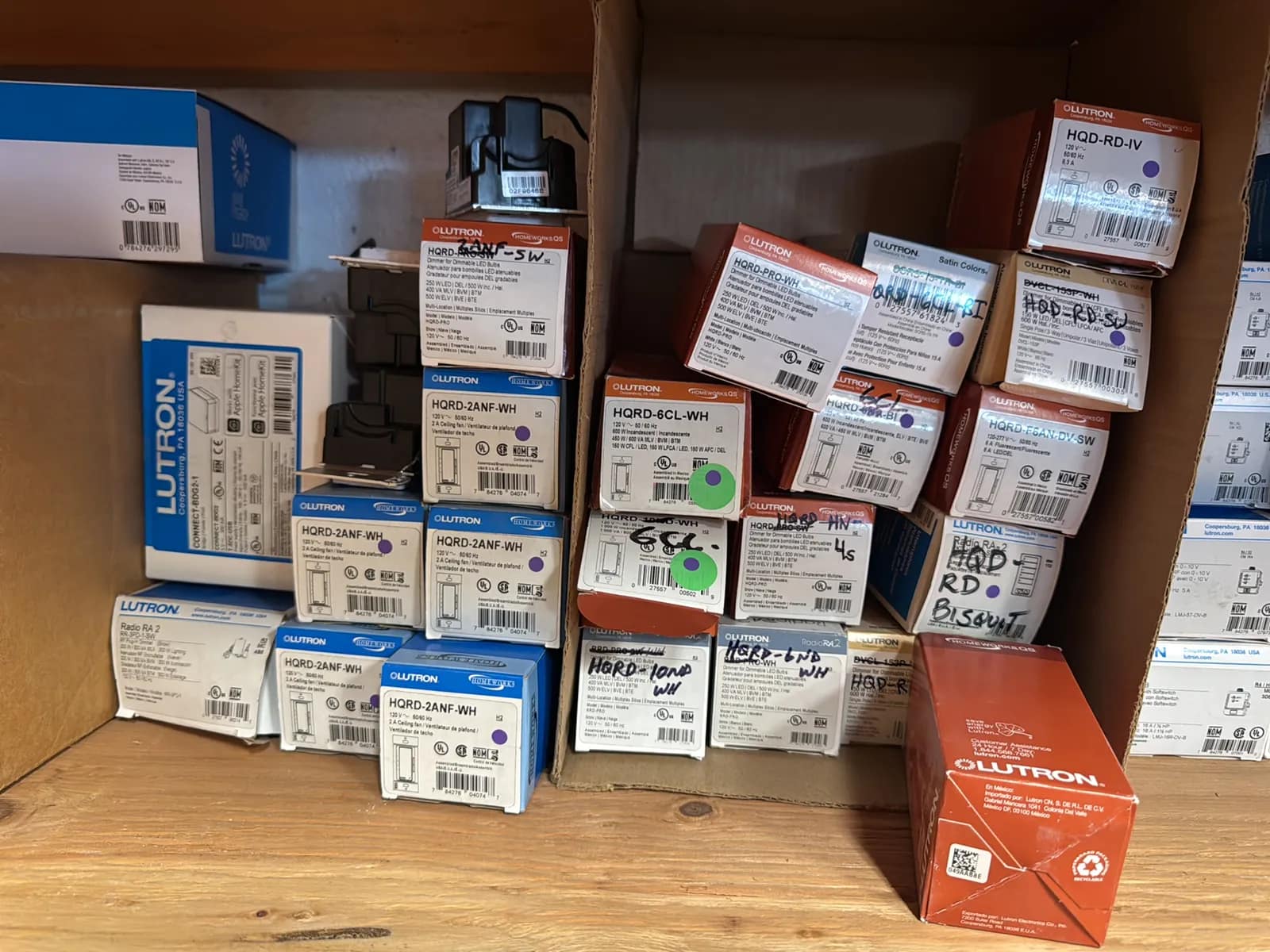 Contents Of (1) Shelf: Assorted Lutron Accessories, Landing Boards, Dimming Modules, Switches And More, photo 5 of 10