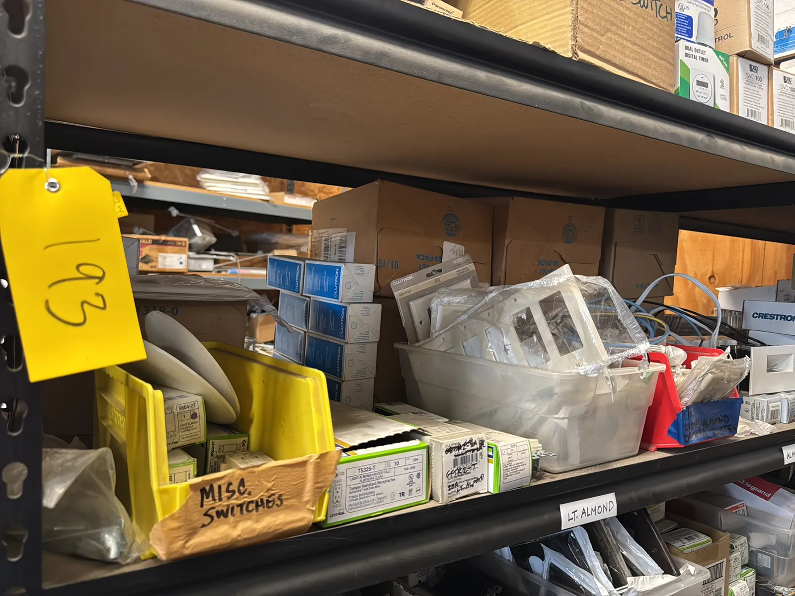 Contents Of (1) Shelf: Leviton Switches, Lutron Switches Switch Plates And More, photo 1 of 9