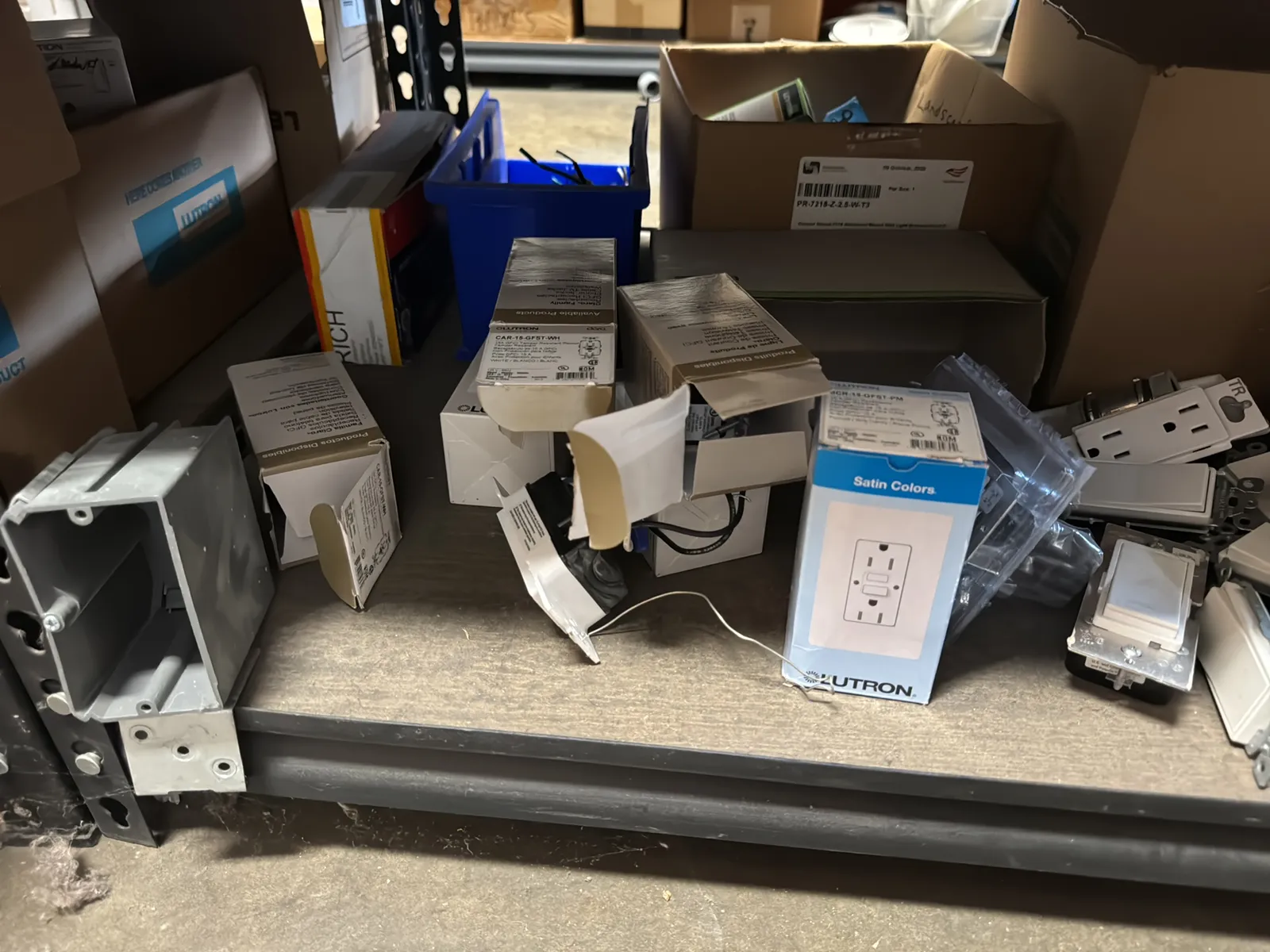 Contents Of (1) Shelf: Hubbell Electrical Hardware , Lutron Switches And More, photo 11 of 12