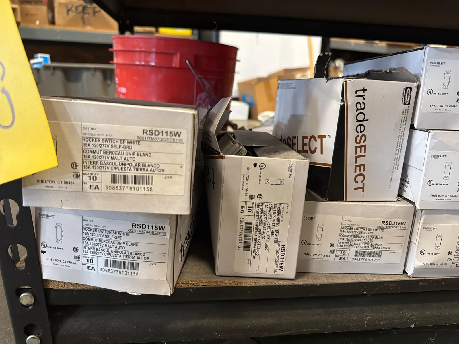 Contents Of (1) Shelf: Hubbell Electrical Hardware , Lutron Switches And More, photo 2 of 12
