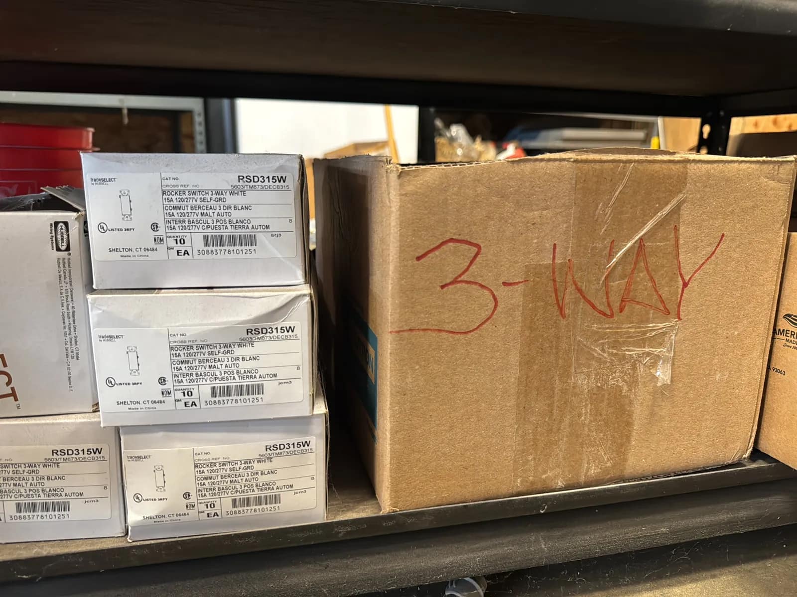 Contents Of (1) Shelf: Hubbell Electrical Hardware , Lutron Switches And More, photo 3 of 12