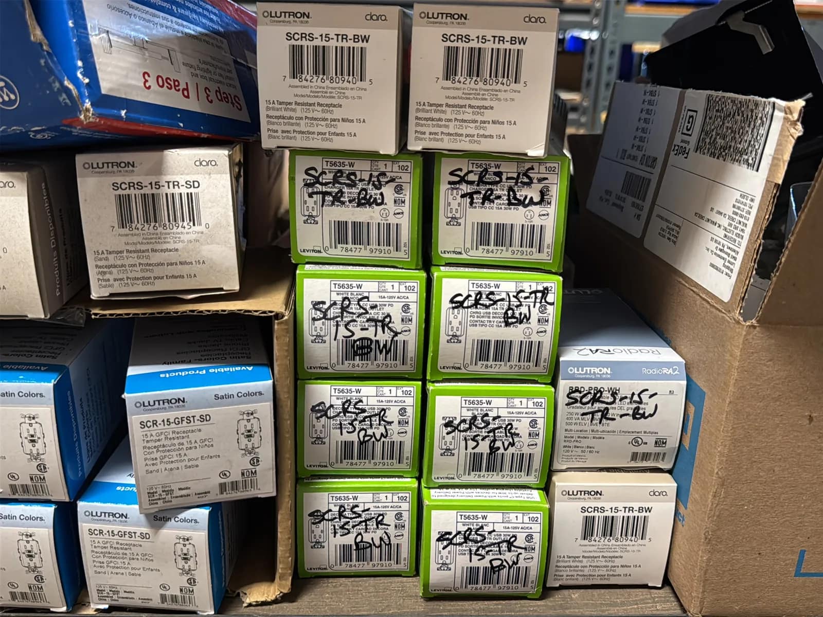 Contents Of (1) Shelf: Leviton Switches, Lutron Switches, Hardware And More, photo 15 of 16