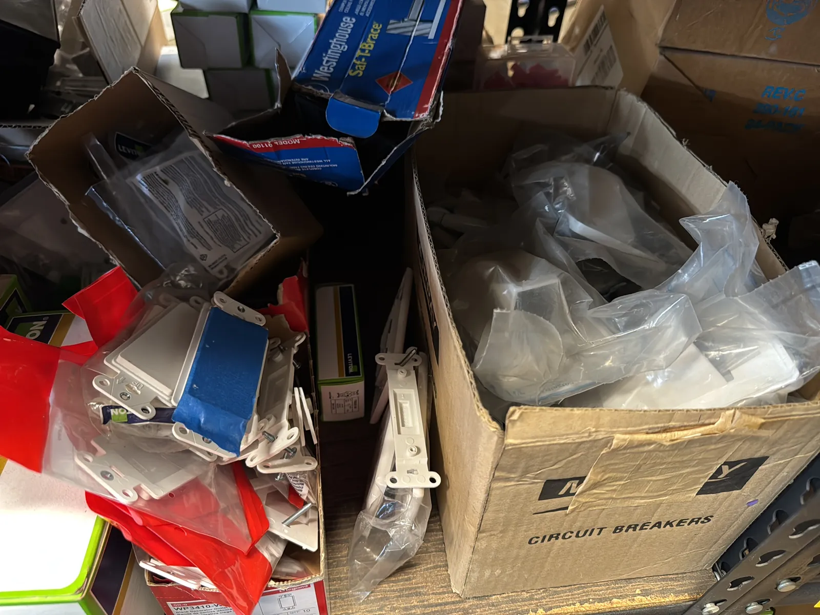 Contents Of (1) Shelf: Leviton Switches, Lutron Switches, Hardware And More, photo 7 of 16
