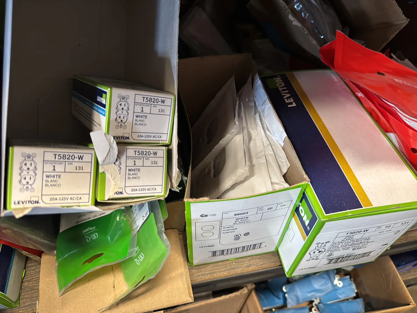 Contents Of (1) Shelf: Leviton Switches, Lutron Switches, Hardware And More, photo 5 of 16