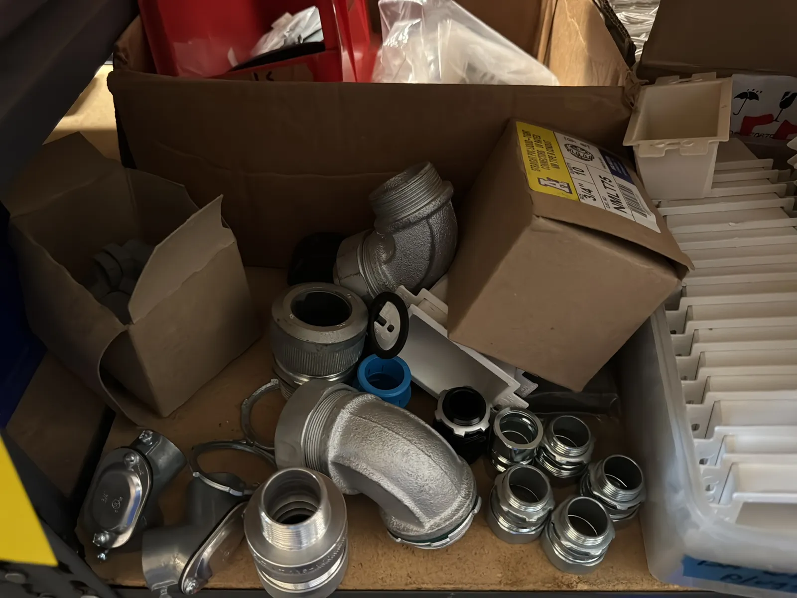 Contents Of (1) Shelf: Assorted Electrical Supply, Fitting Hardware, Wire And More, photo 2 of 10