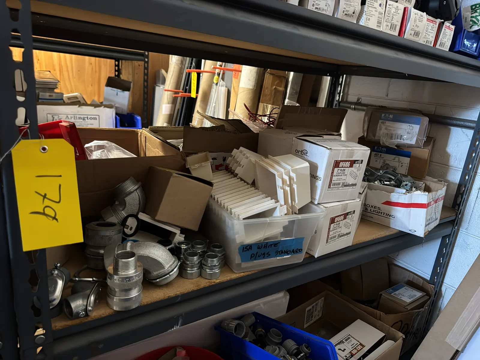 Contents Of (1) Shelf: Assorted Electrical Supply, Fitting Hardware, Wire And More, photo 1 of 10