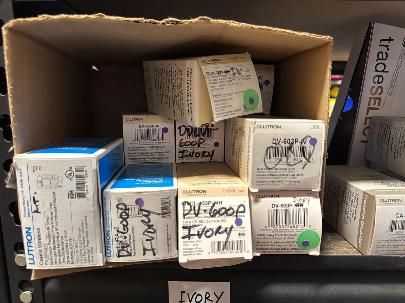 Contents Of (1) Shelf: Leviton Switches, Lutron Switches And More, photo 11 of 12