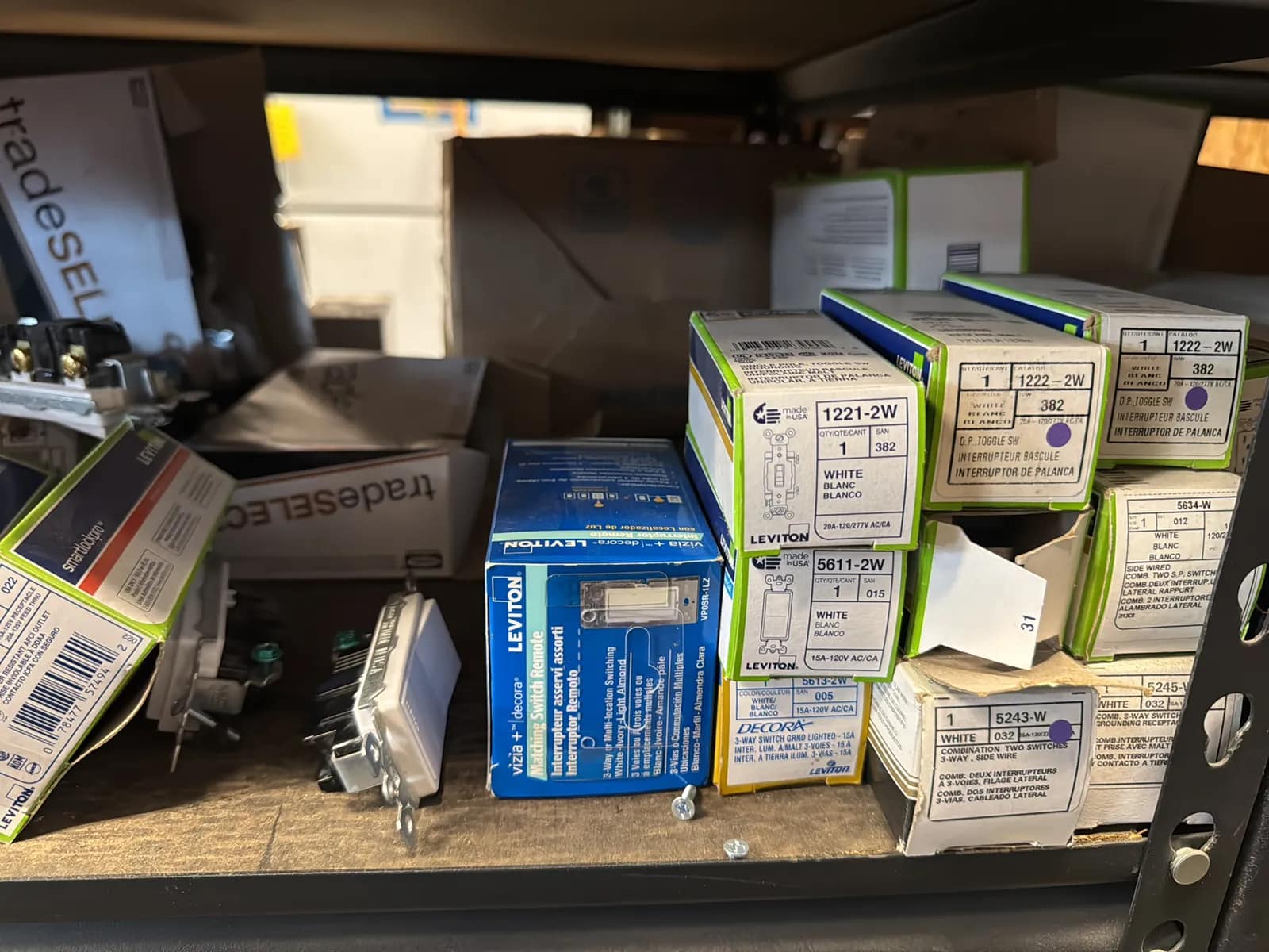 Contents Of (1) Shelf: Leviton Switches, Lutron Switches And More, photo 6 of 12