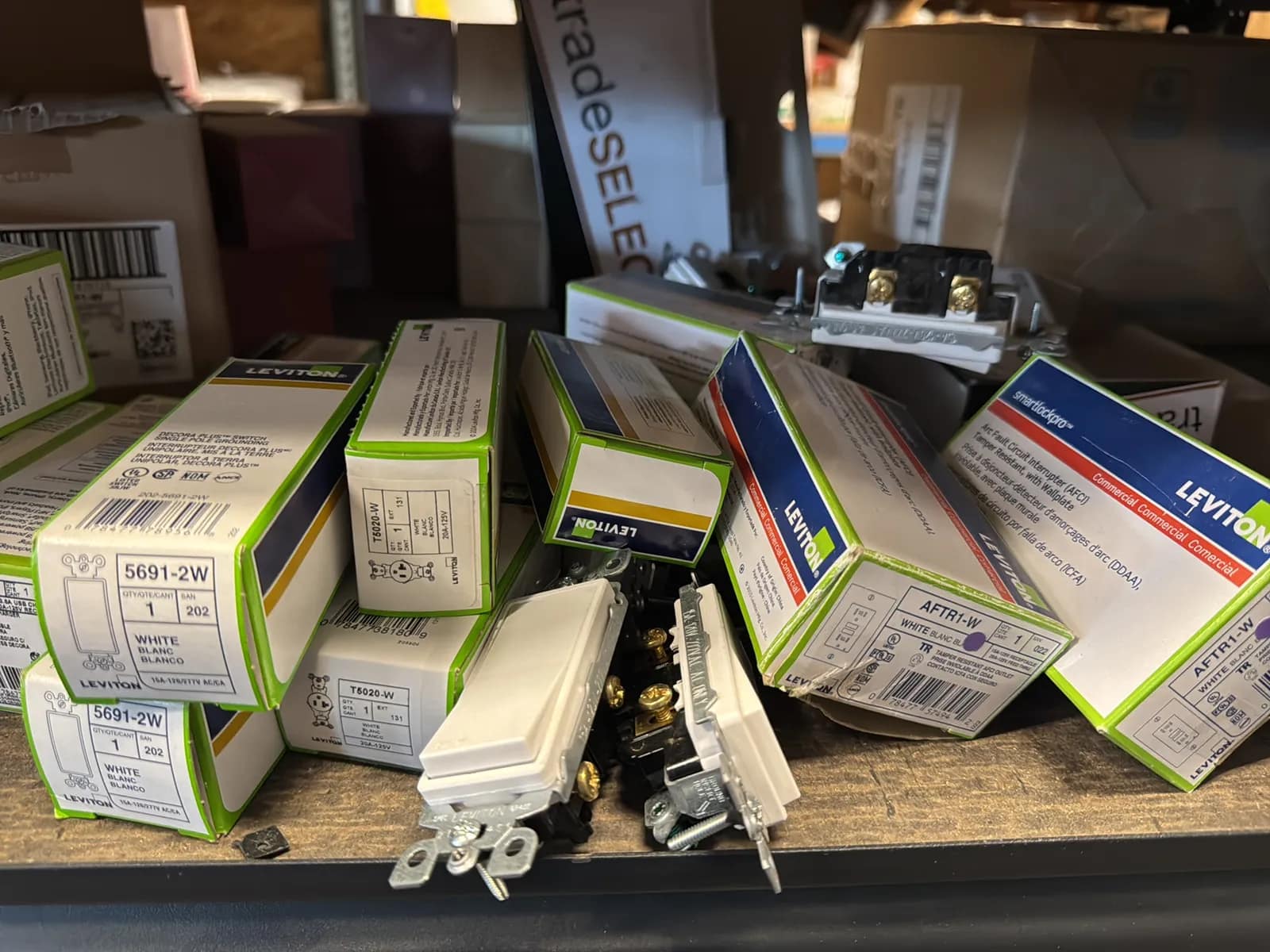 Contents Of (1) Shelf: Leviton Switches, Lutron Switches And More, photo 5 of 12