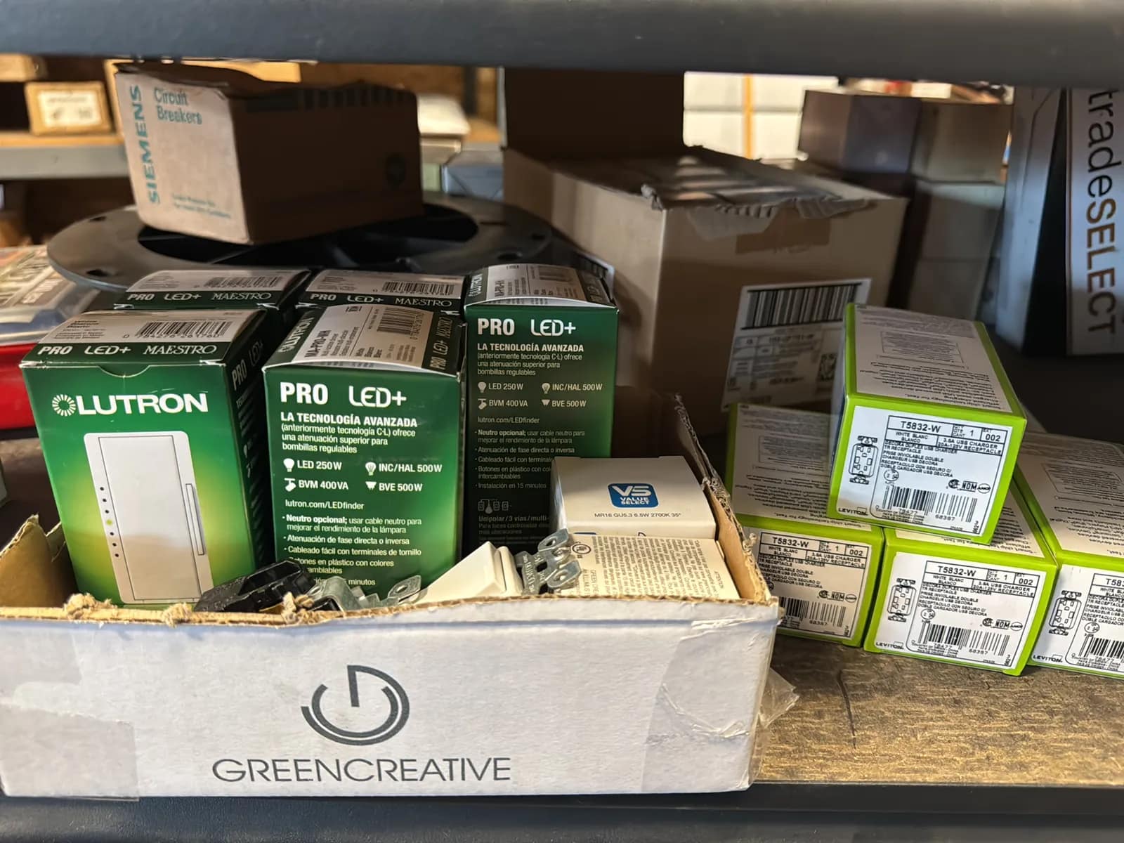Contents Of (1) Shelf: Leviton Switches, Lutron Switches And More, photo 3 of 12
