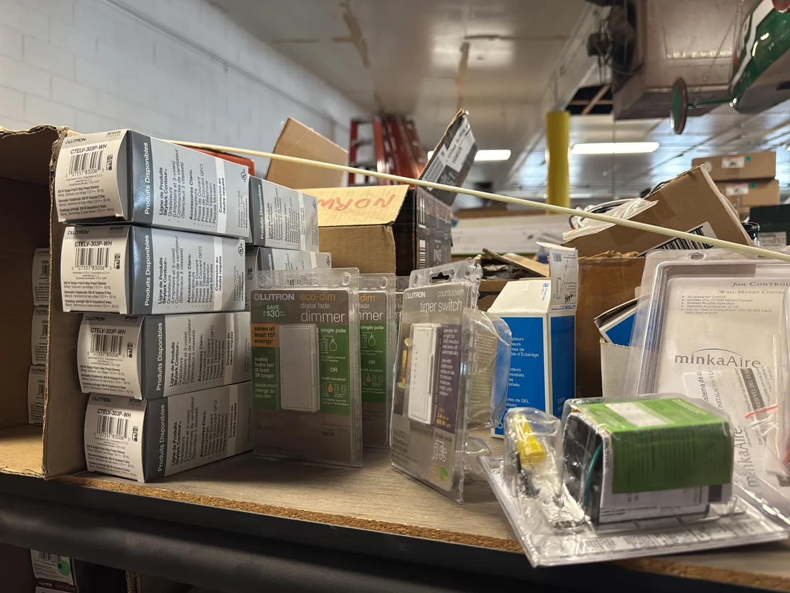 Contents Of (3) Top Shelves: Assorted Electrical Supply, Switches, Sensors, Meters And More, photo 11 of 18