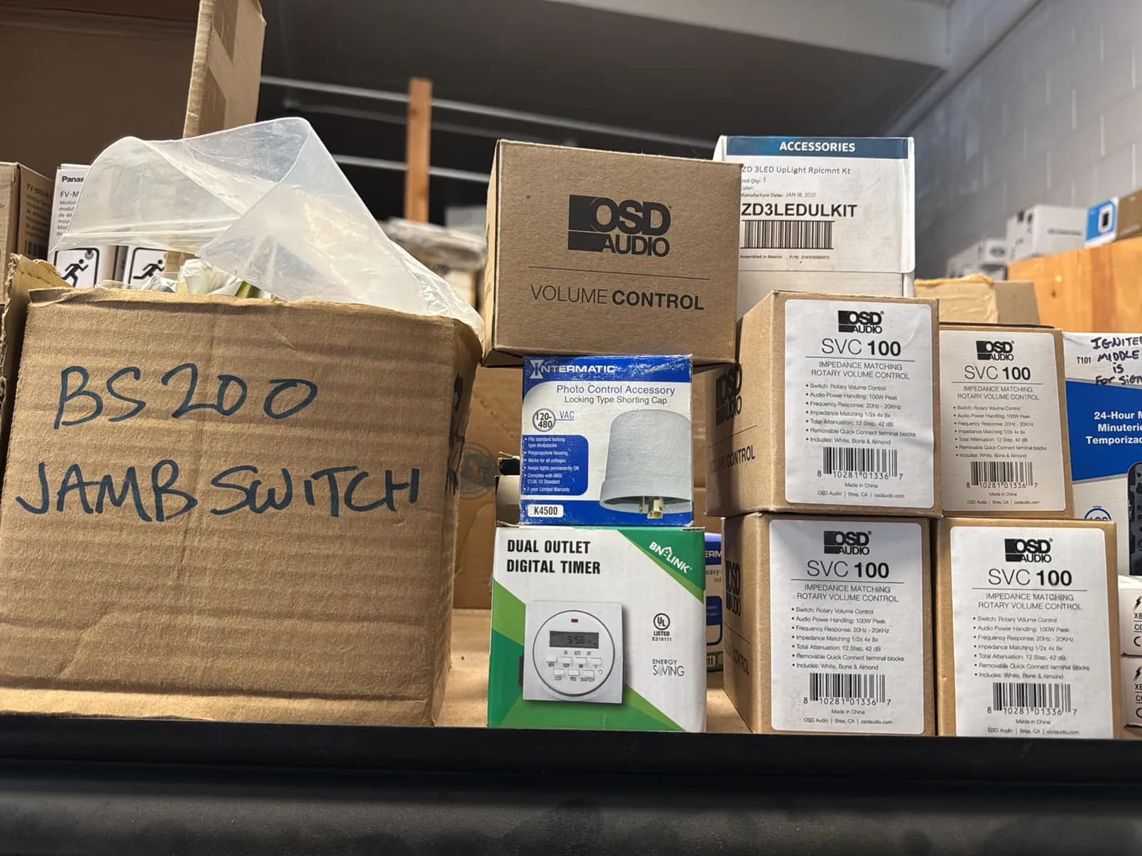 Contents Of (3) Top Shelves: Assorted Electrical Supply, Switches, Sensors, Meters And More, photo 6 of 18