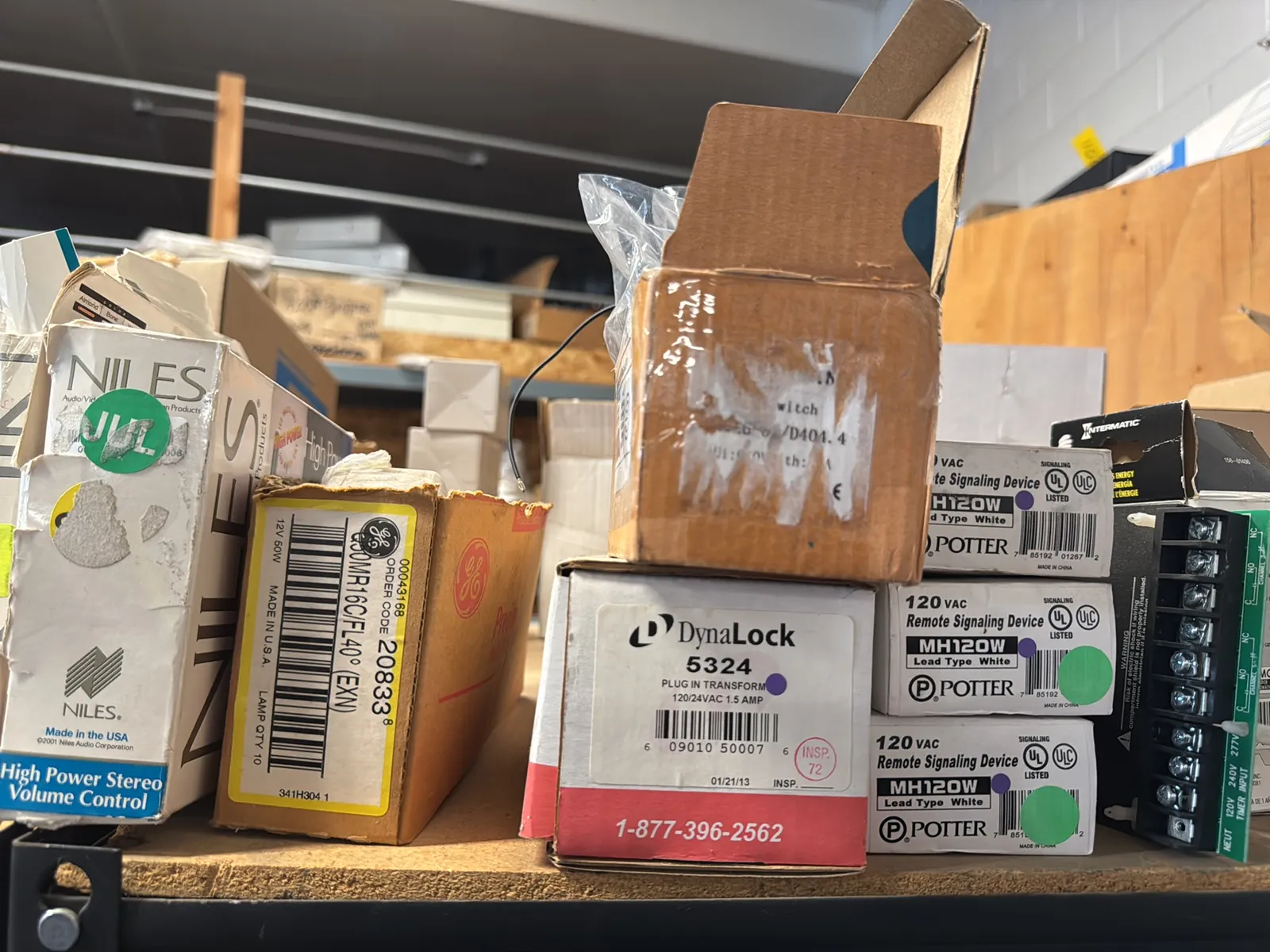 Contents Of (3) Top Shelves: Assorted Electrical Supply, Switches, Sensors, Meters And More, photo 8 of 18