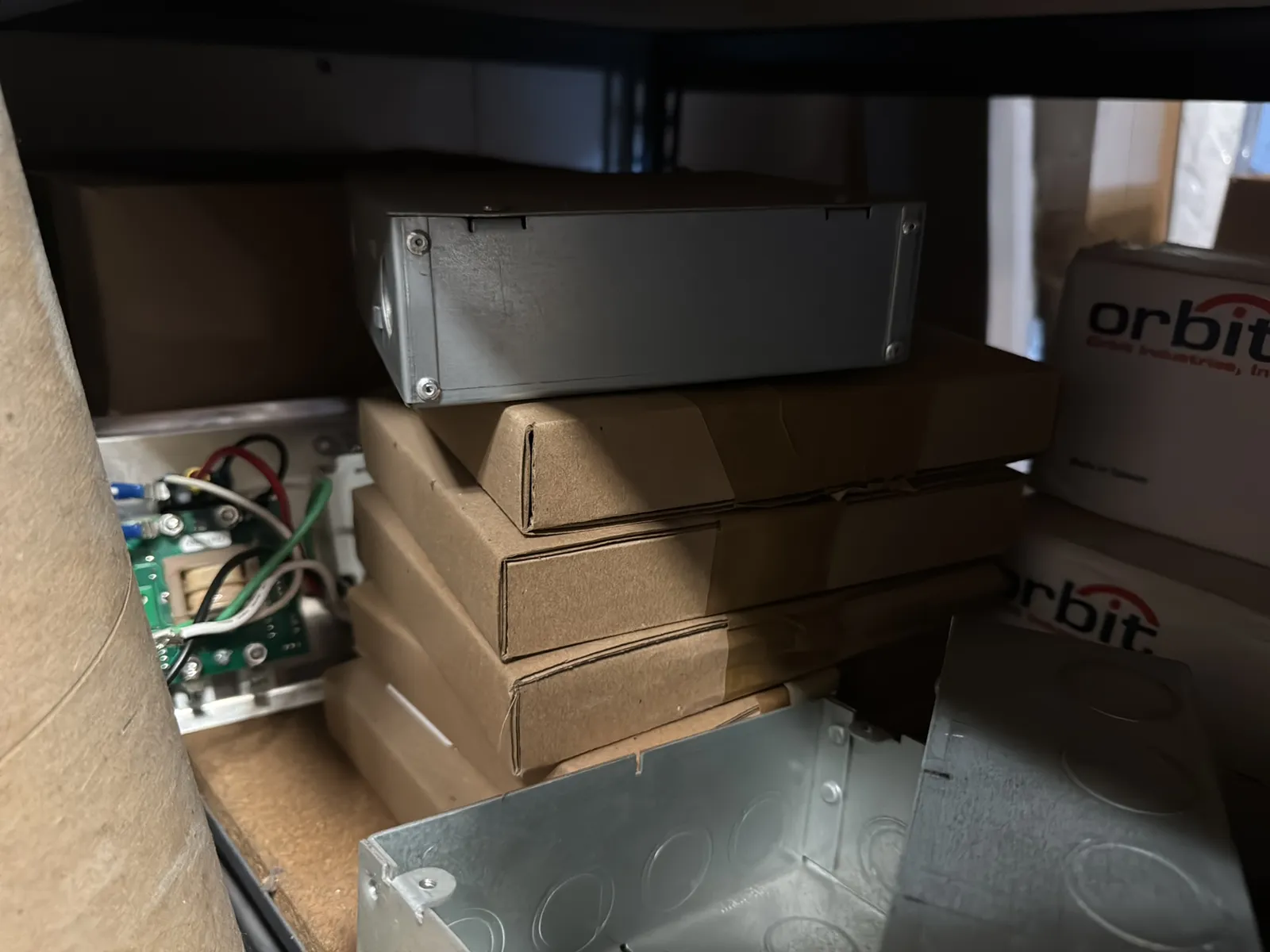 Contents Of (1) Shelf: Assorted Electrical Supply, Bar Hanging Hardware And More, photo 8 of 9
