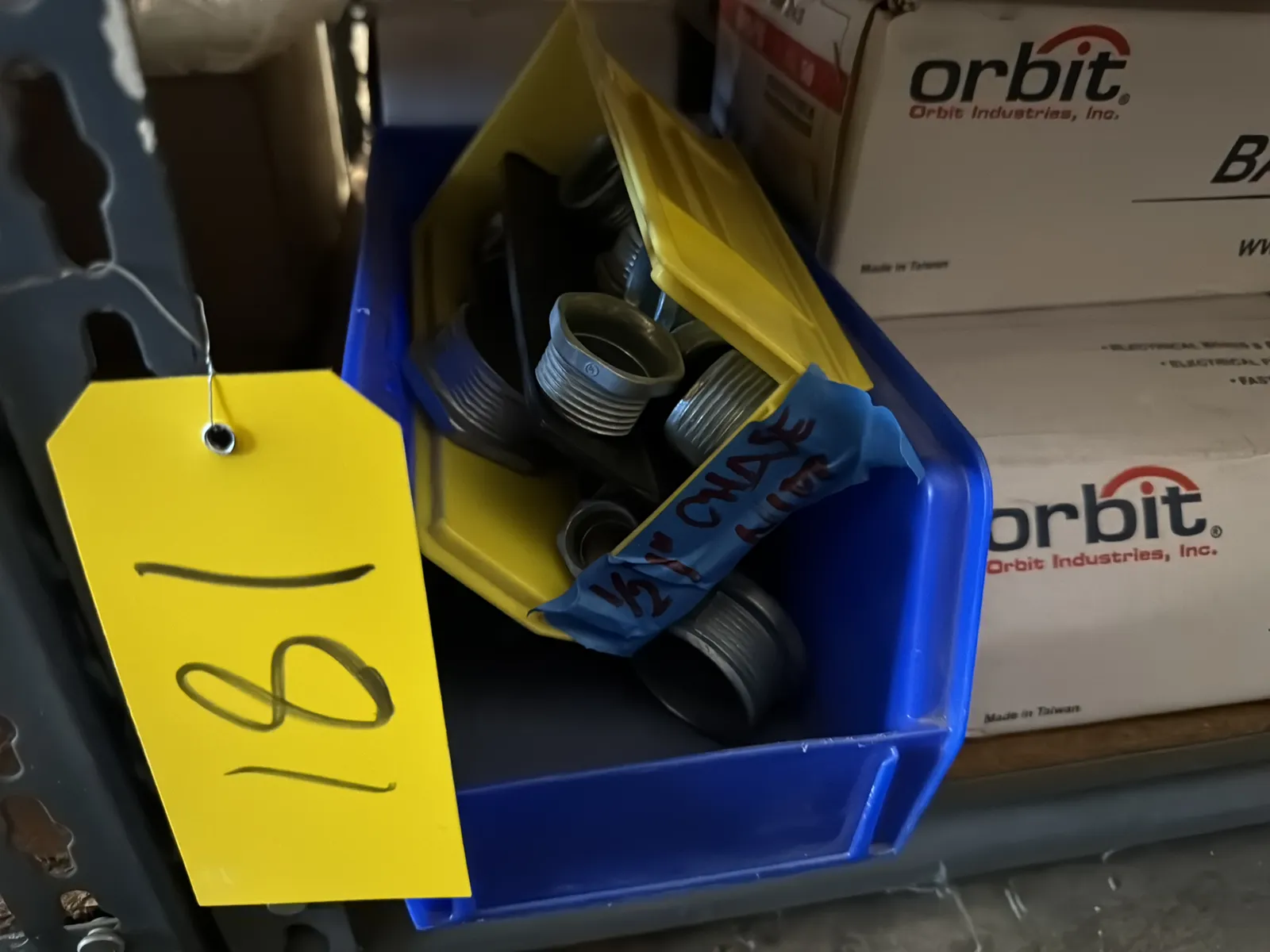Contents Of (1) Shelf: Assorted Electrical Supply, Bar Hanging Hardware And More, photo 2 of 9