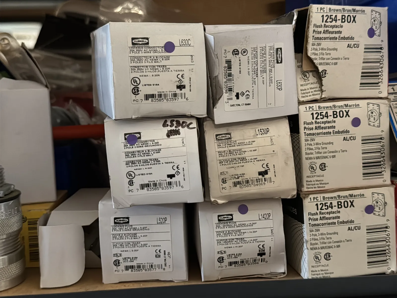 Contents Of (1) Shelf: Assorted Electrical Supply, High Voltage Hardware, Smoke Alarms And More, photo 3 of 13