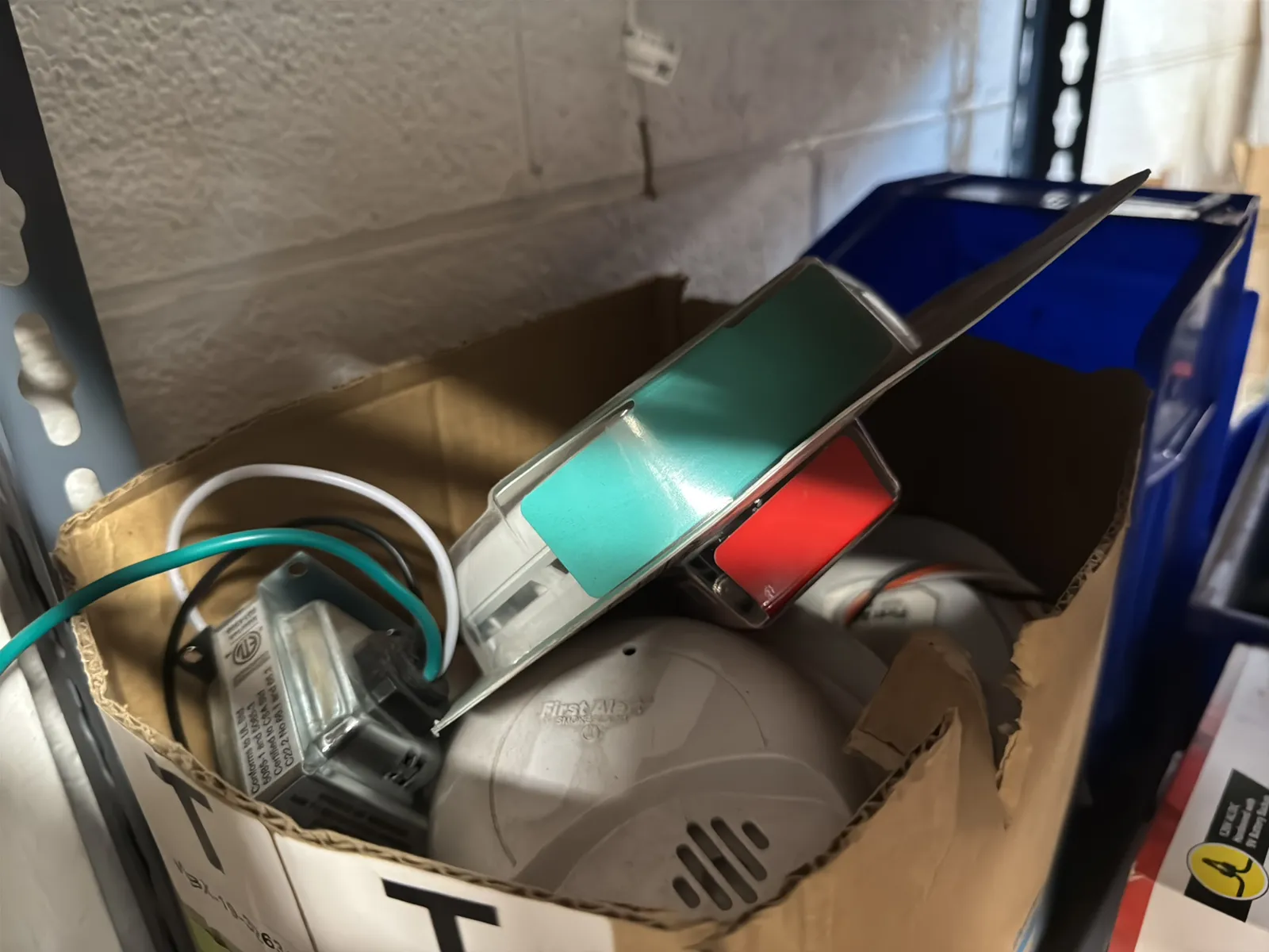 Contents Of (1) Shelf: Assorted Electrical Supply, High Voltage Hardware, Smoke Alarms And More, photo 12 of 13