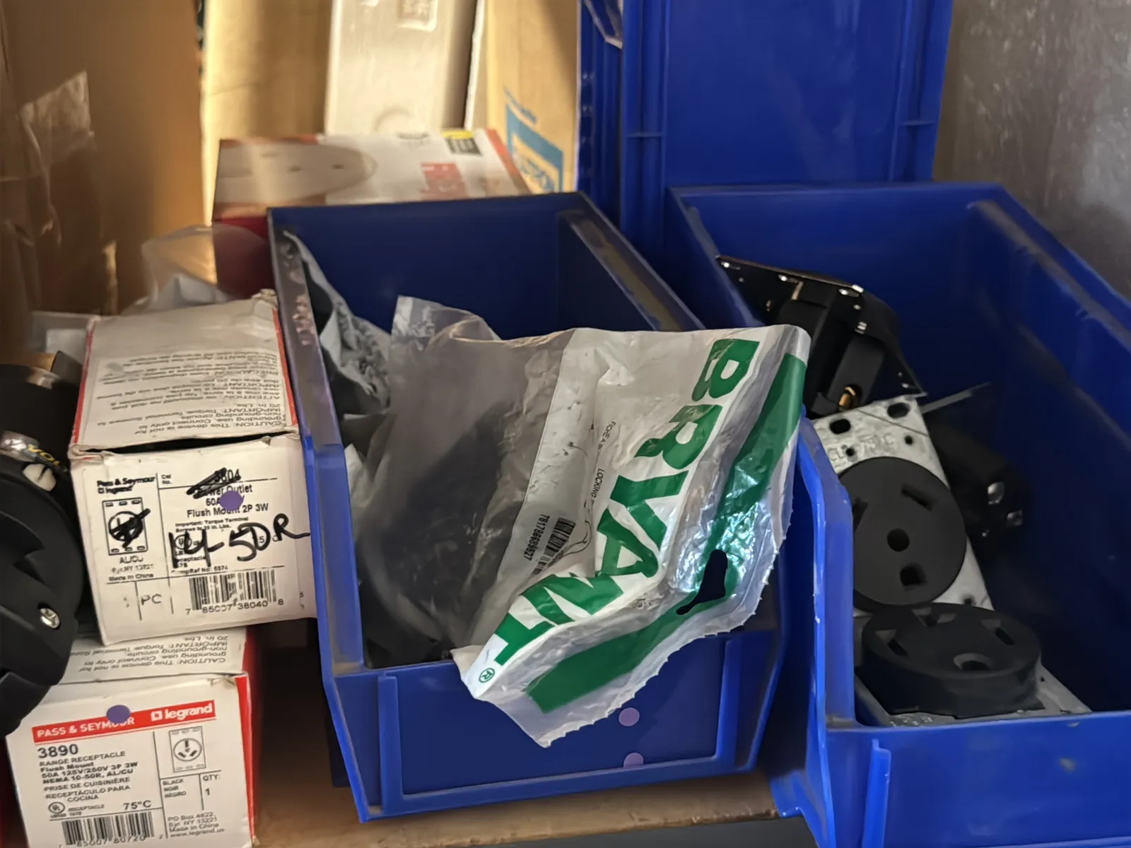 Contents Of (1) Shelf: Assorted Electrical Supply, High Voltage Hardware, Smoke Alarms And More, photo 7 of 13
