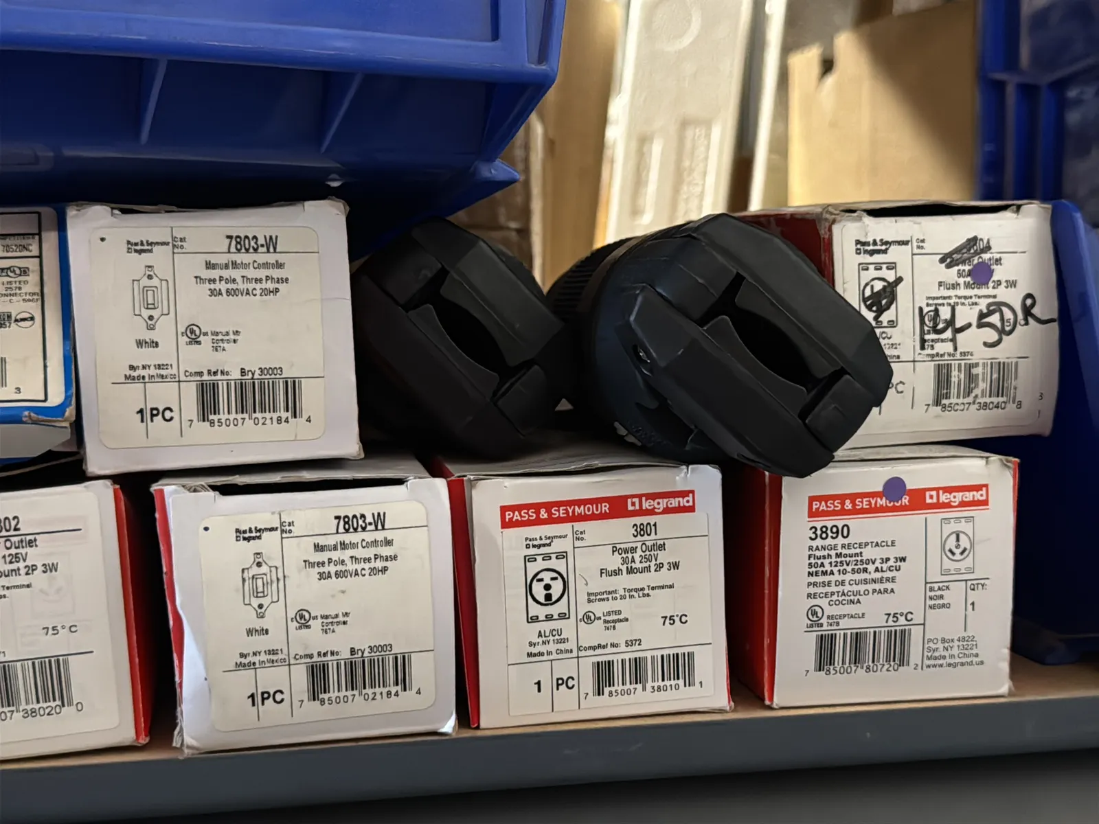 Contents Of (1) Shelf: Assorted Electrical Supply, High Voltage Hardware, Smoke Alarms And More, photo 5 of 13