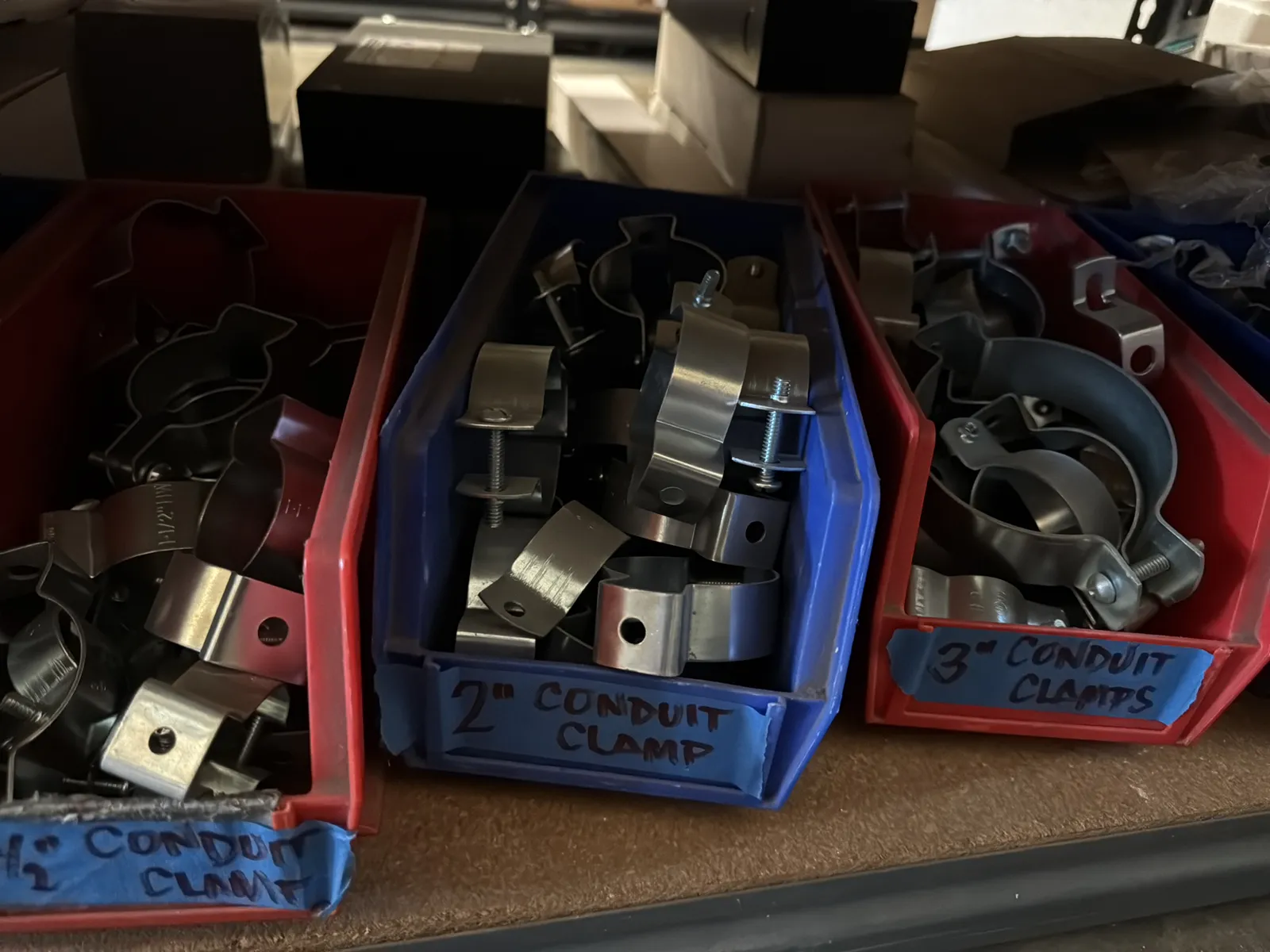 Contents Of (1) Shelf: Assorted Electrical Supply, Clips, Clamping Hardware And More, photo 4 of 11