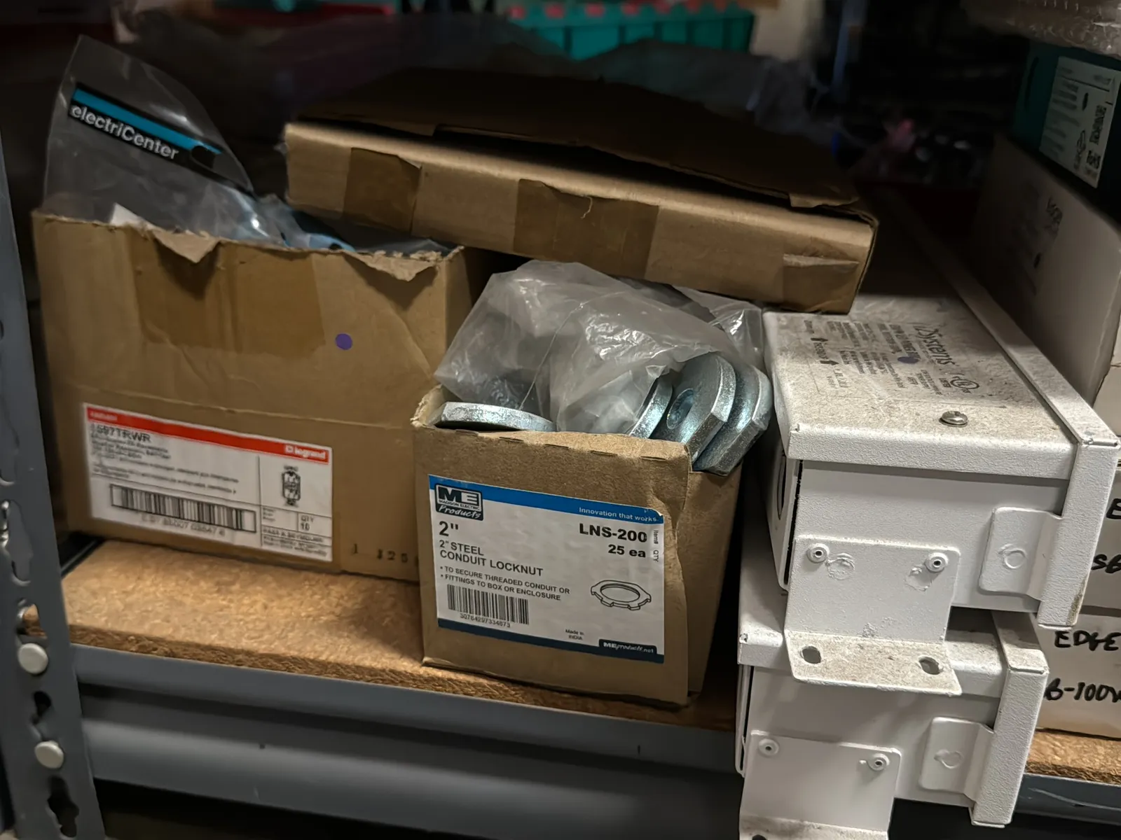 Contents Of (1) Shelf: Assorted Electrical Supply, Clips, Clamping Hardware And More, photo 10 of 11