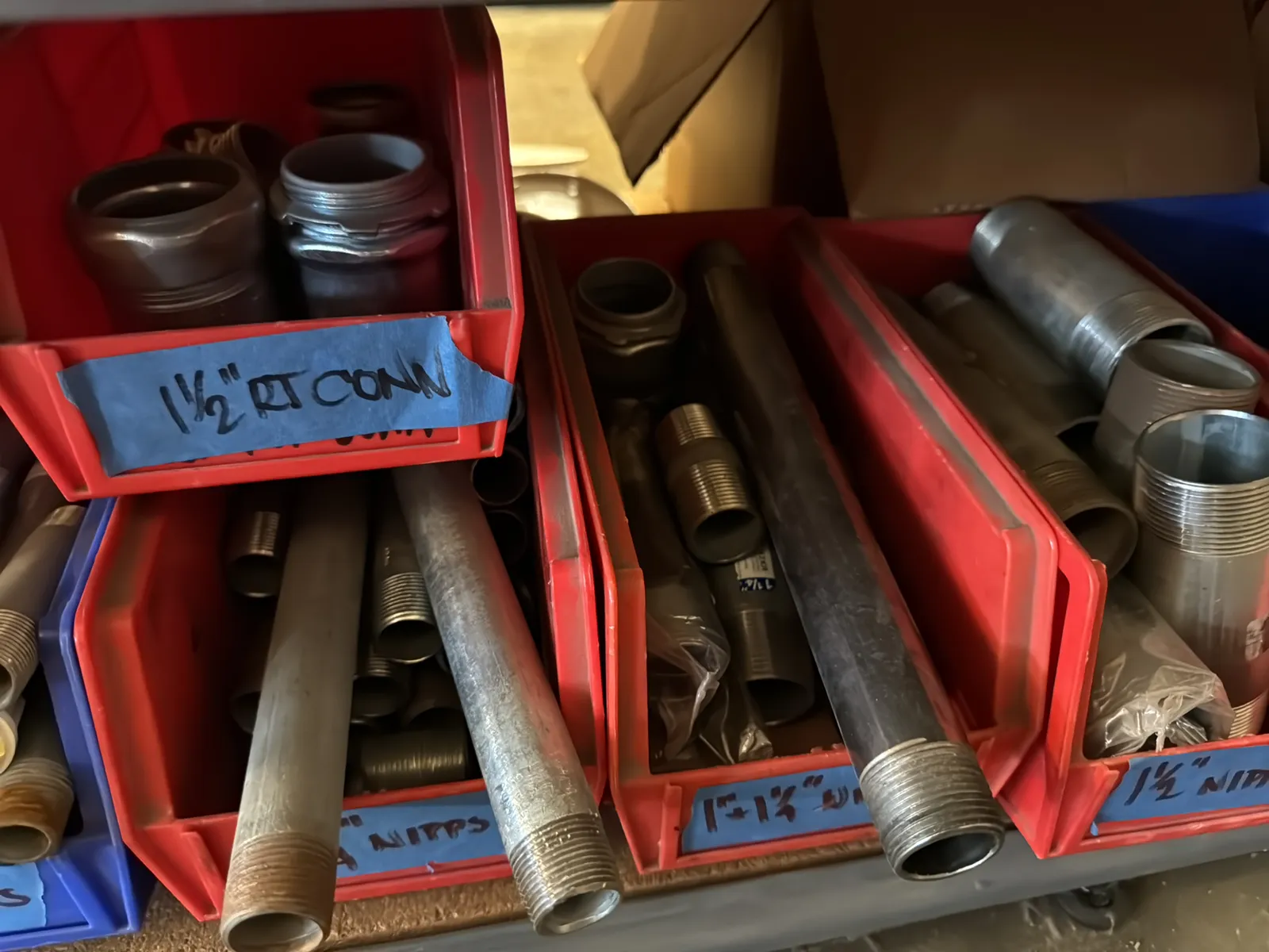 Contents Of (1) Shelf: Assorted Electrical Supply, Conduit Hardware, Pipe Nipples And More, photo 4 of 11