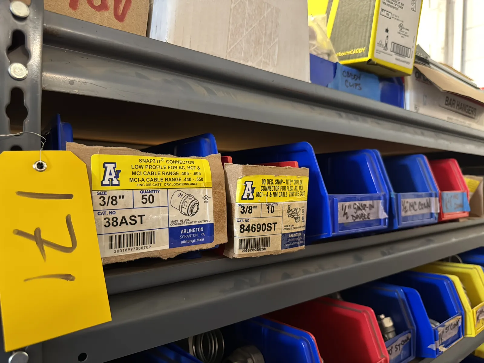 Contents Of (1) Shelf: Assorted Electrical Supply, Conduit Hardware, Connectors And More, photo 1 of 12