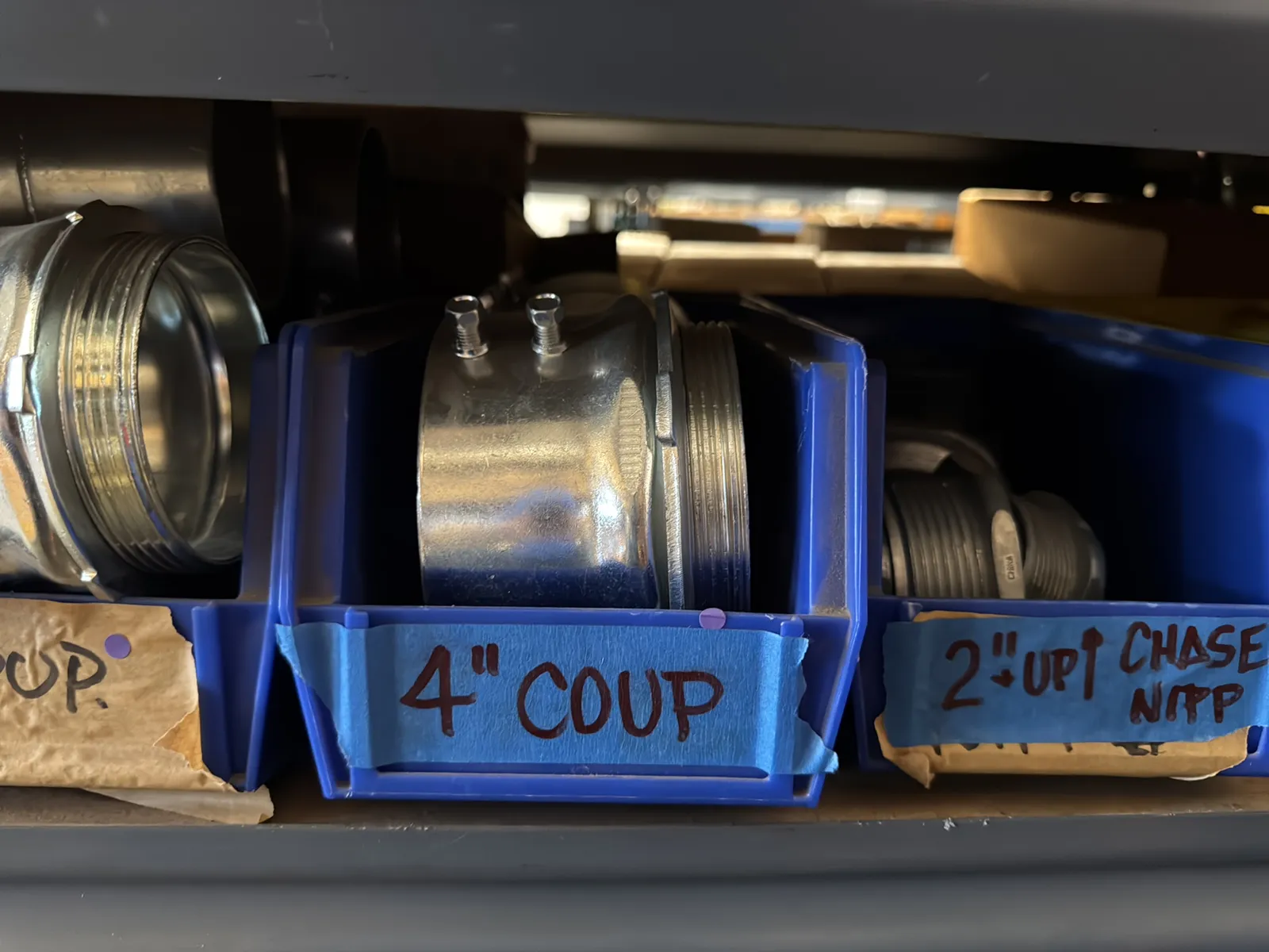 Contents Of (1) Shelf: Assorted Electrical Supply, Coupling Hardware And More, photo 4 of 10