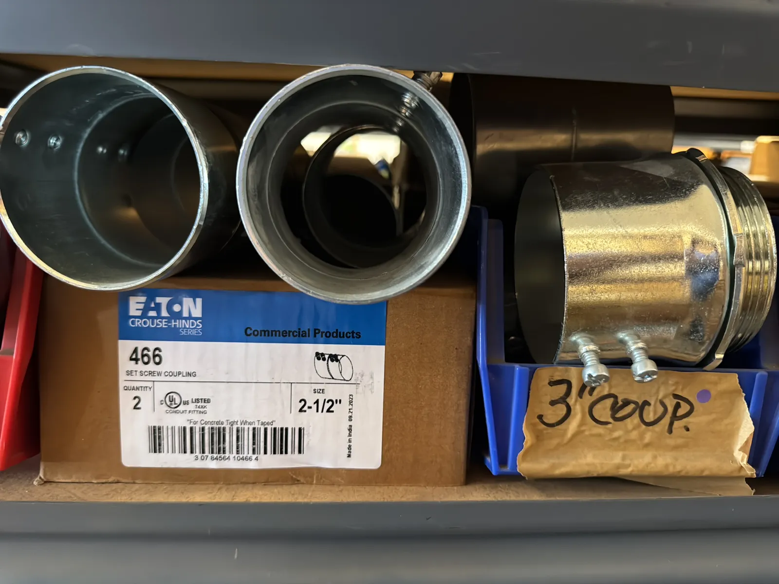 Contents Of (1) Shelf: Assorted Electrical Supply, Coupling Hardware And More, photo 3 of 10