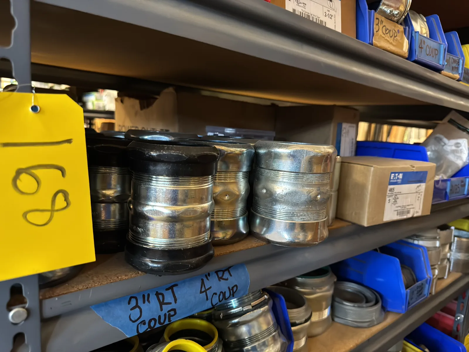 Contents Of (1) Shelf: Assorted Electrical Supply, Coupling Hardware And More, photo 1 of 11