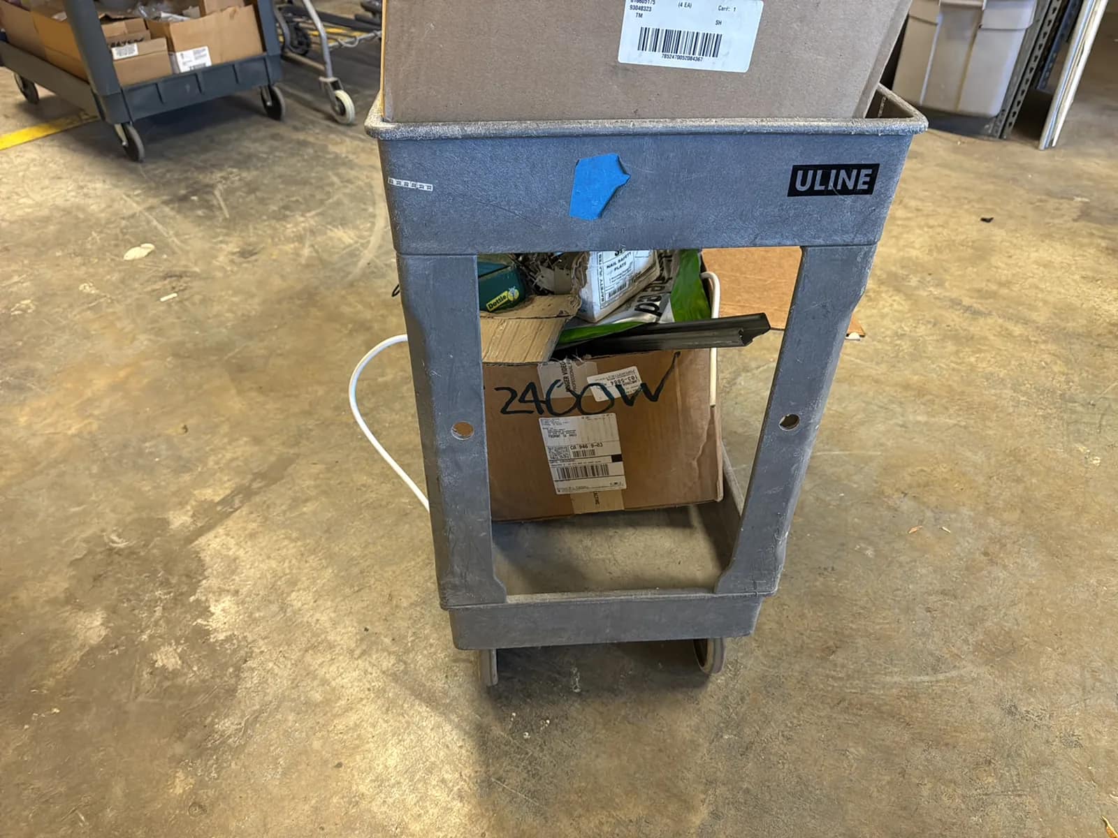 ULine Rolling Cart And Contents: Electrical Supply, Organizers, LED Strips, And Hardware., photo 3 of 13