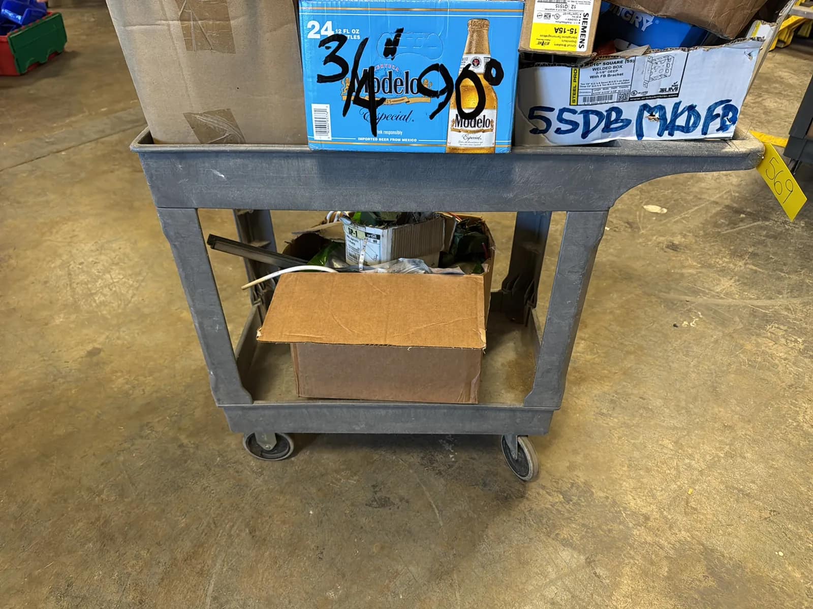 ULine Rolling Cart And Contents: Electrical Supply, Organizers, LED Strips, And Hardware., photo 2 of 13