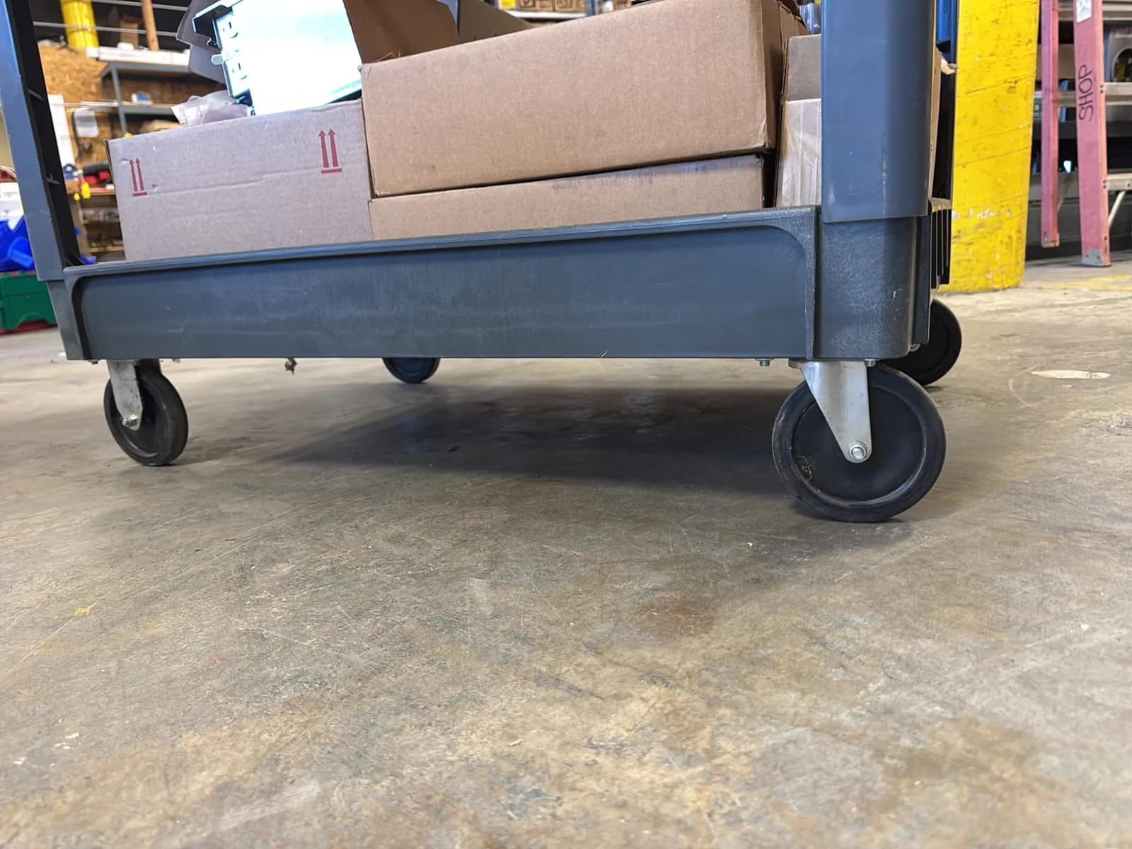 Haulmaster Rolling Cart And Contents: Electrical Supply, Breaker Switches, Light Fixture Boxes, And Cover Plates And Berger Tripod, photo 6 of 22