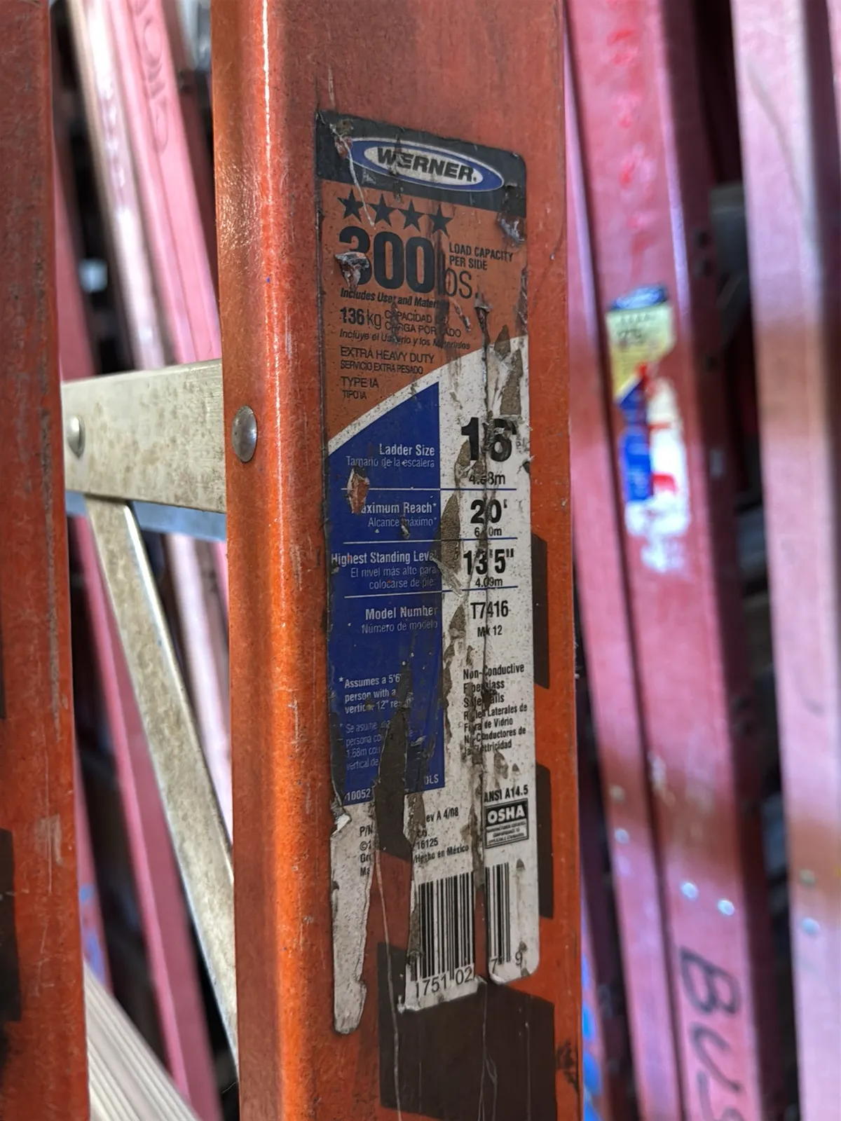 Werner 16’ Fiberglass Ladder, photo 10 of 10