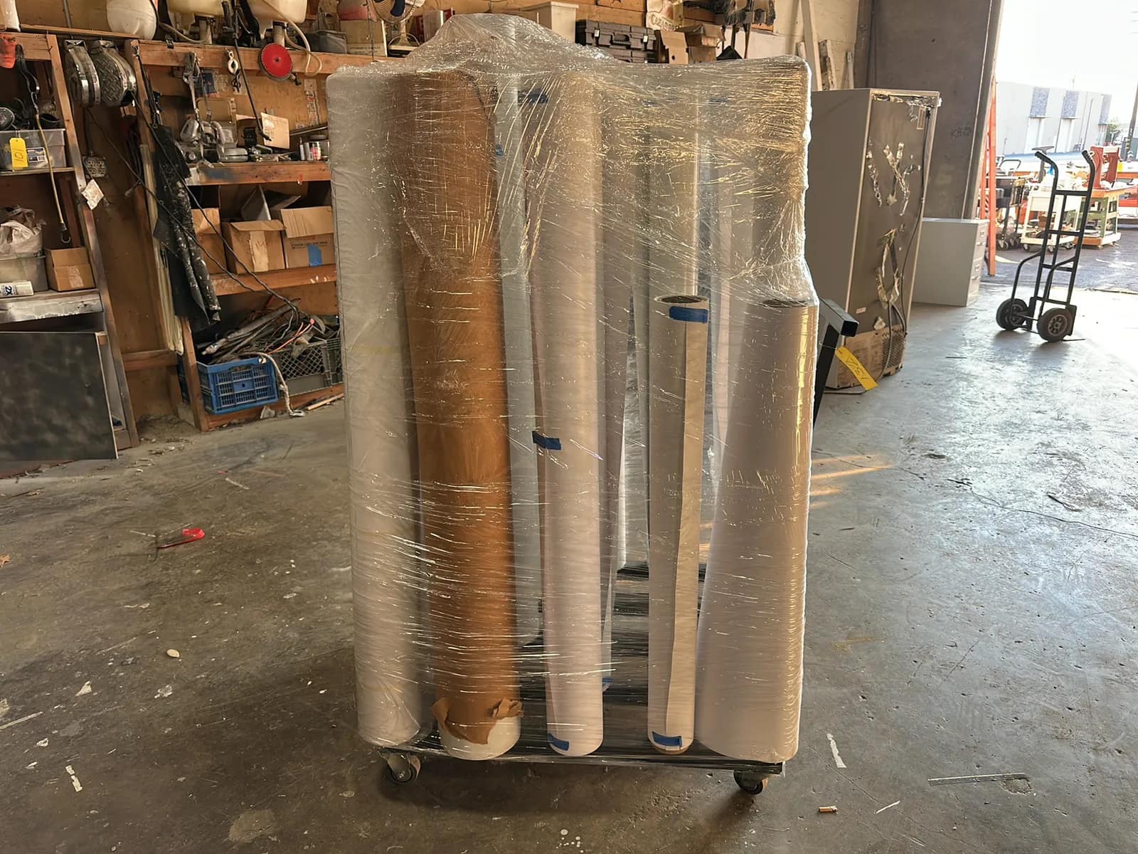Material Cart With (24) Blank Vinyl Rolls, photo 4 of 4