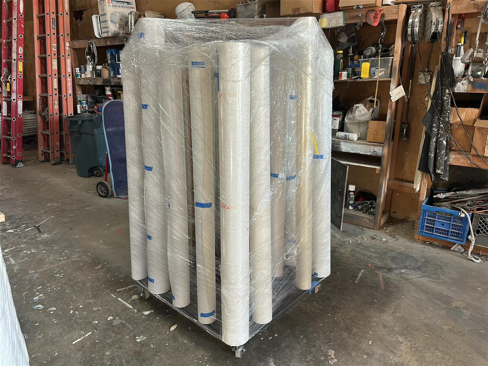 Material Cart With (24) Blank Vinyl Rolls, photo 2 of 4