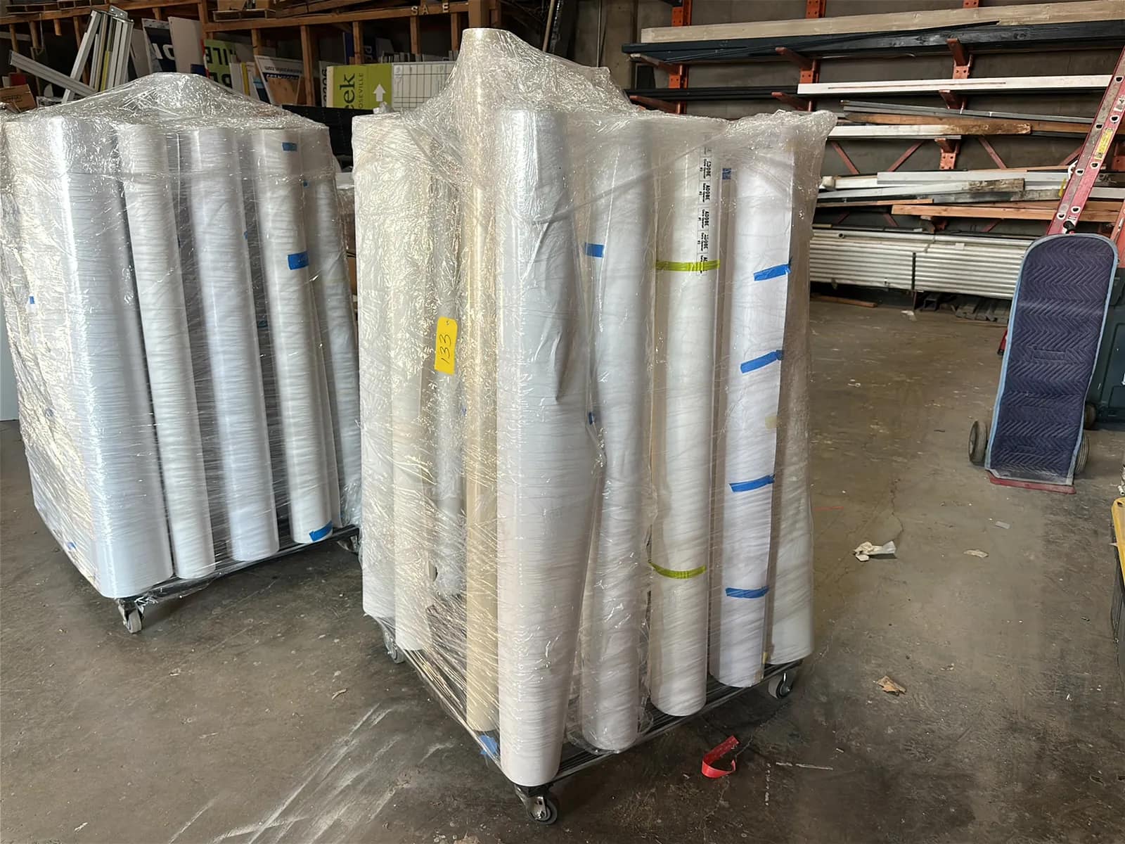 Material Cart With (24) Blank Vinyl Rolls, photo 3 of 4