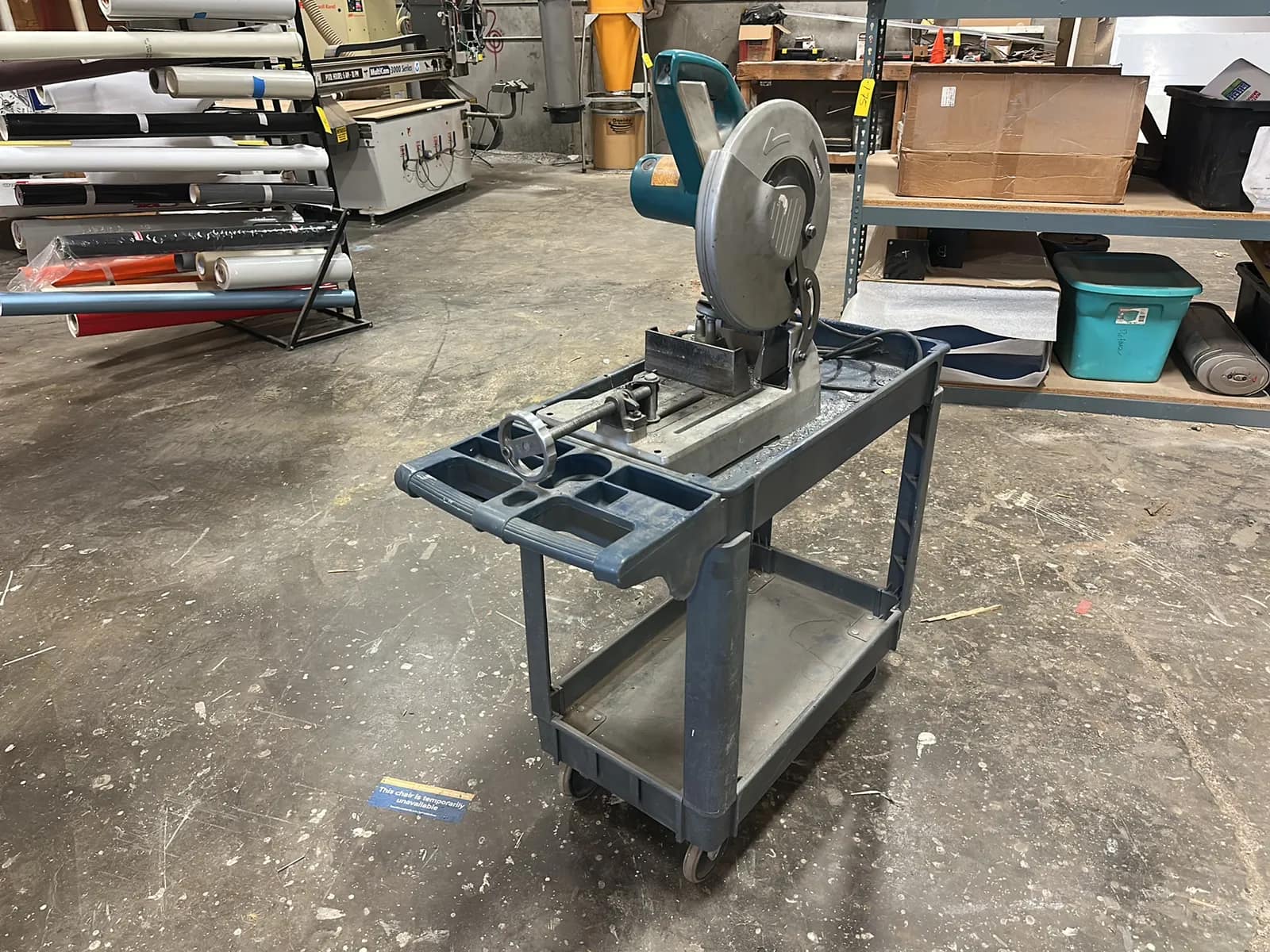 Makita 12” Chop Saw With Shop Cart, photo 2 of 6