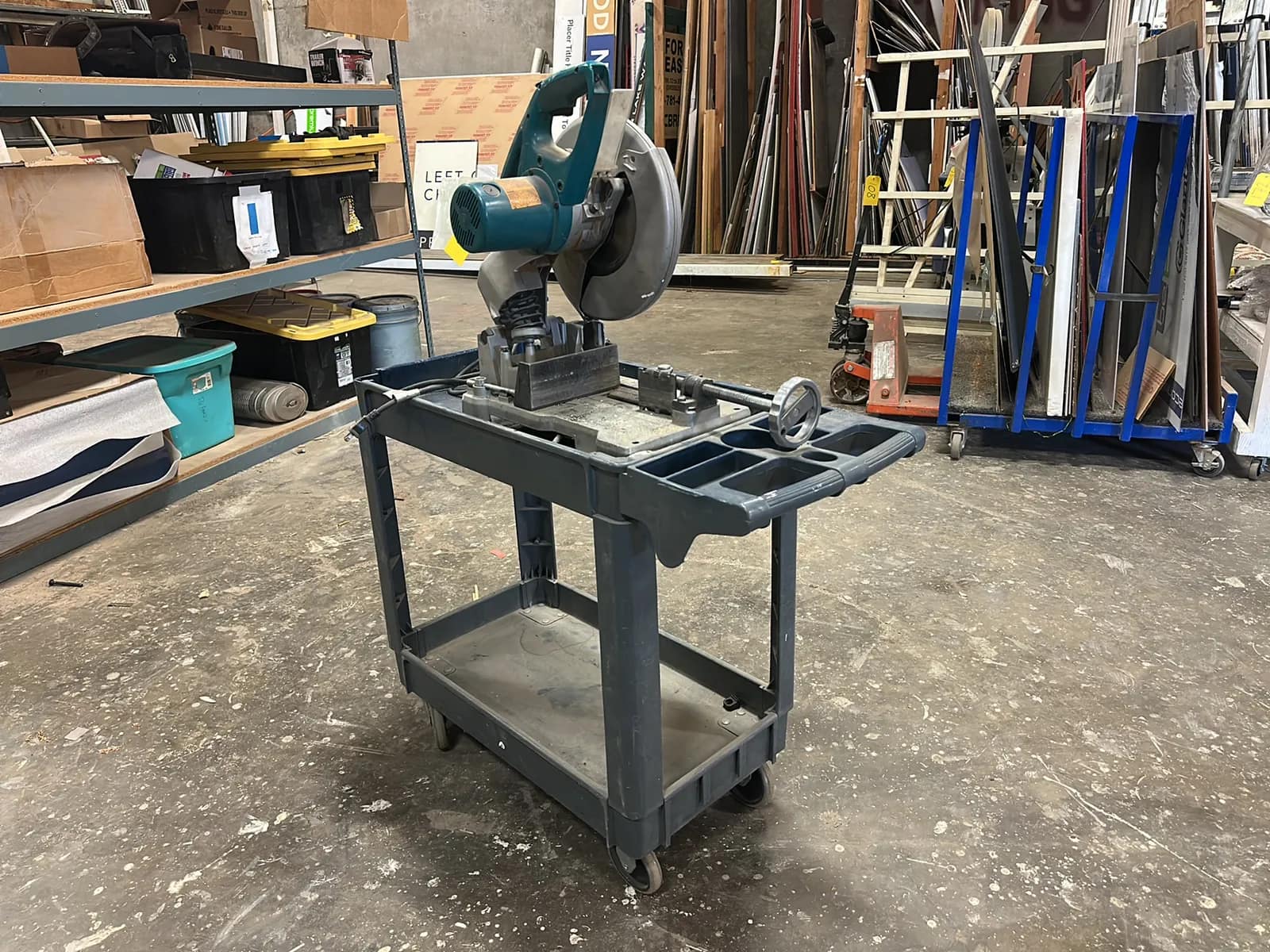Makita 12” Chop Saw With Shop Cart, photo 3 of 6
