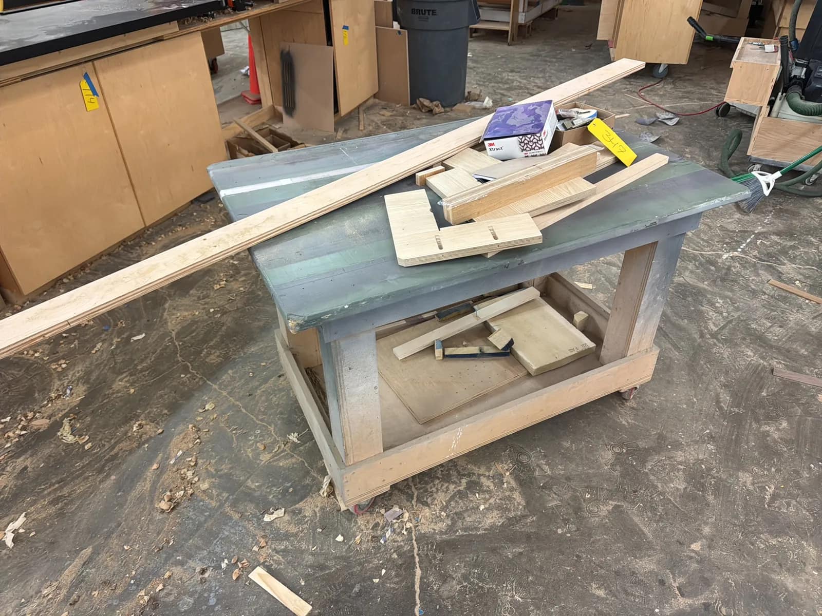 Rolling 4’ Wooden Cart And Contents, photo 1 of 5
