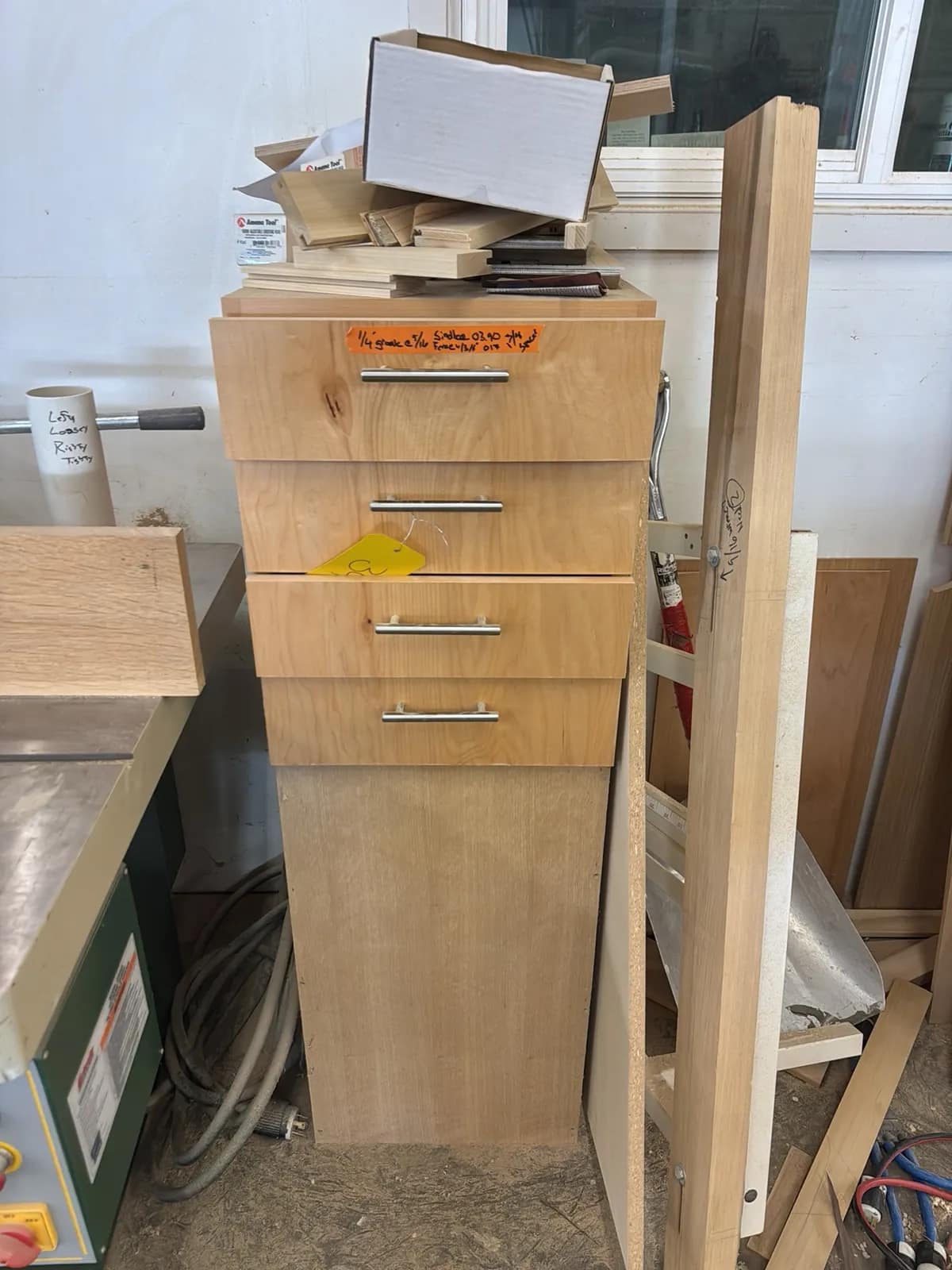 Wood Cabinet with Contents And Wood Pieces, photo 2 of 11