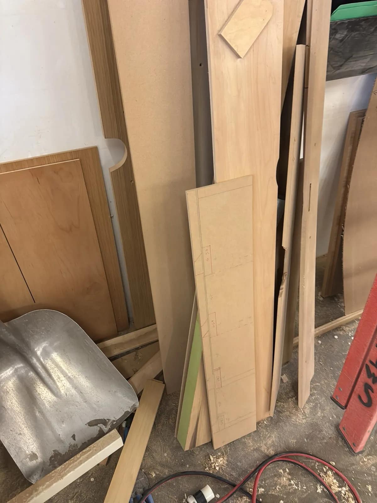 Wood Cabinet with Contents And Wood Pieces, photo 8 of 11
